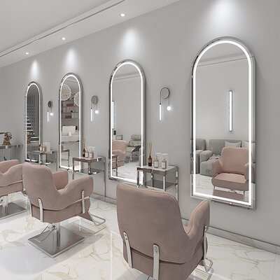 Collins Arch LED Salon Mirror - Professional Vanity Mirror with Adjustable Brightness for Makeup & Hairstyling | Perfect for Home, Salon, and Photography Studios (Fragile, Pick Up Only)