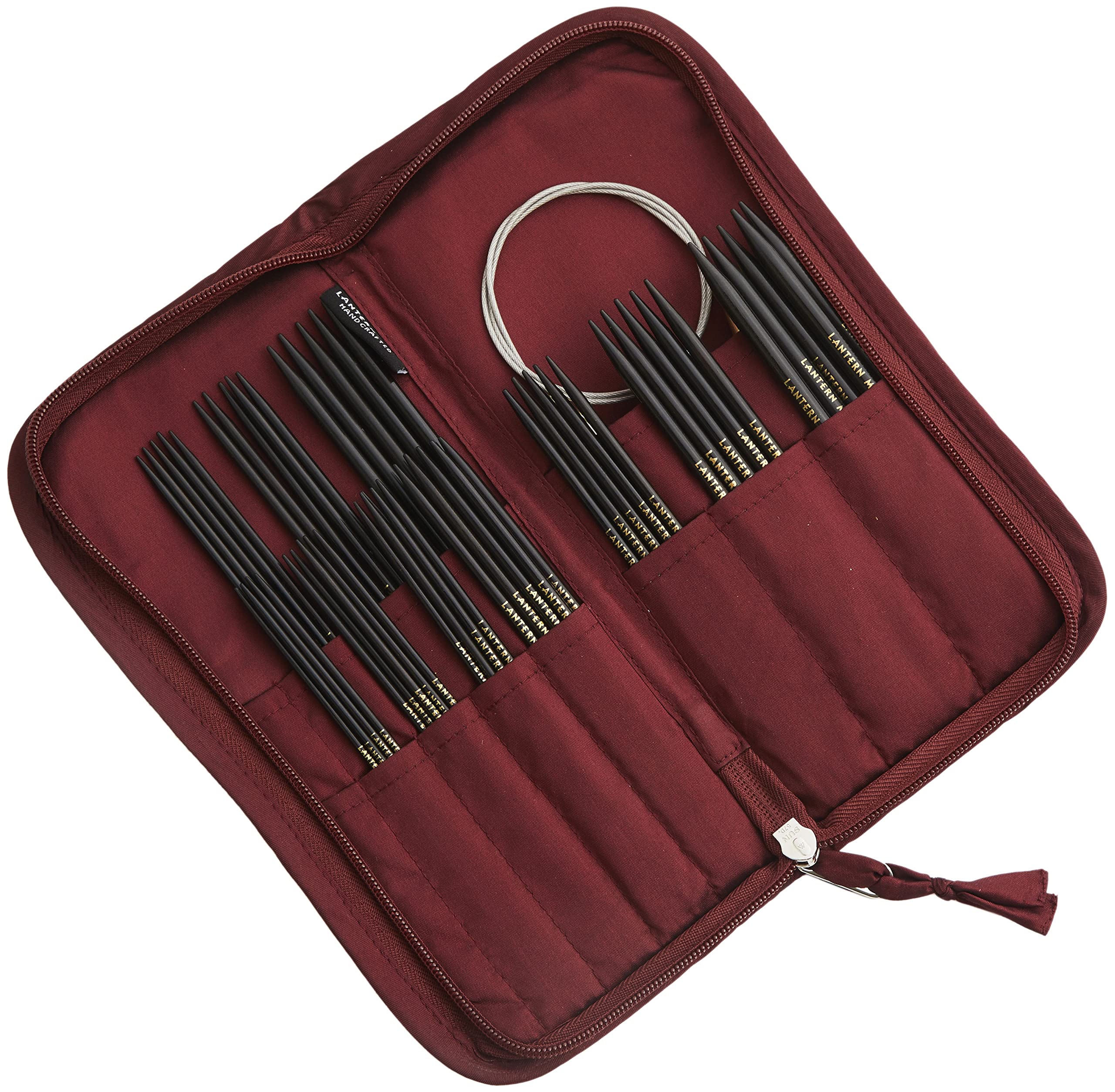 Lantern Moon CASE Double Point Knitting Needles - Red Multi Color for Crochet & Knitting Projects - Perfect for Hats, Scarves, and Sweaters