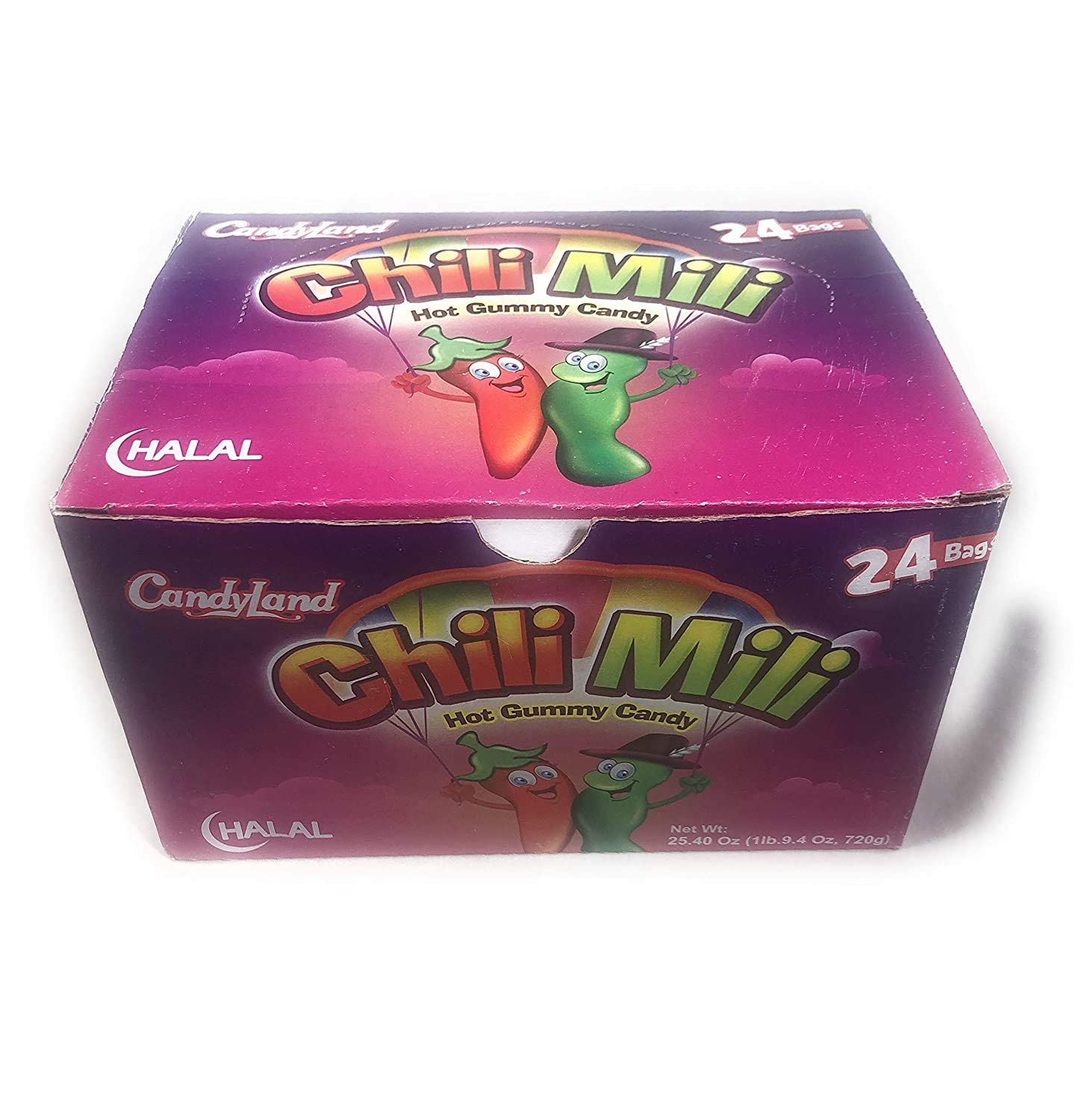 Spicy Jelly Candy Halal Certified - 24 Pack Box of Chili Mili for Parties, Snacking & Gifts | Hot & Sweet Treat