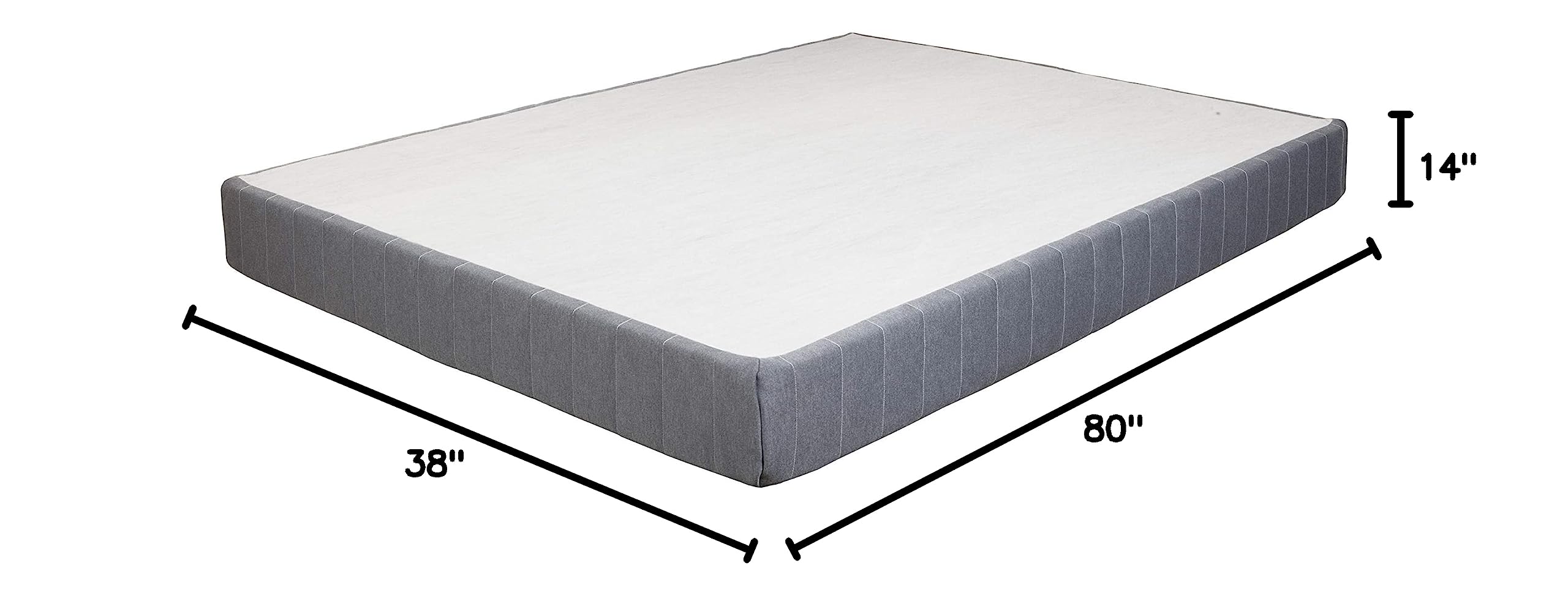 Hollywood Bed Frame with Reinforced Base Platform - Queen Size, Gray - Perfect for Modern Bedrooms & Guest Rooms