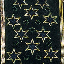 Premium Green Embossed Velvet Star Wired Ribbon - 2.5 Inch x 20 Yards for Gift Wrapping, Christmas Tree Decor, DIY Crafts & Party Decorations