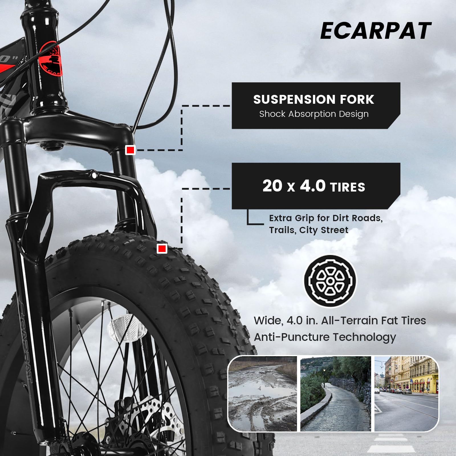 **Ecarpat 20 Inch Kids' Bike for Ages 6-12, 7-Speed Mountain Bicycle for Boys & Girls - Perfect Birthday Gift for Outdoor Cycling, City Commuting & Snow Riding (Pink, Blue, Green, White)**