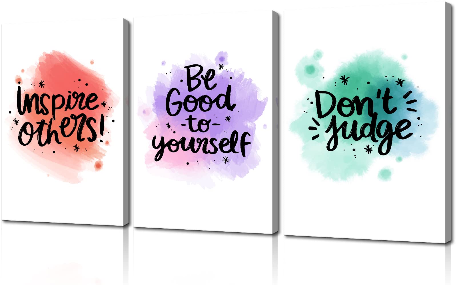 3-Piece Motivational Wall Art Set - Inspirational Office & Home Decor with Watercolor Quotes (20''W x 28''H) - Perfect for Workspace, Living Room & Bedroom Wall Canvas Decor