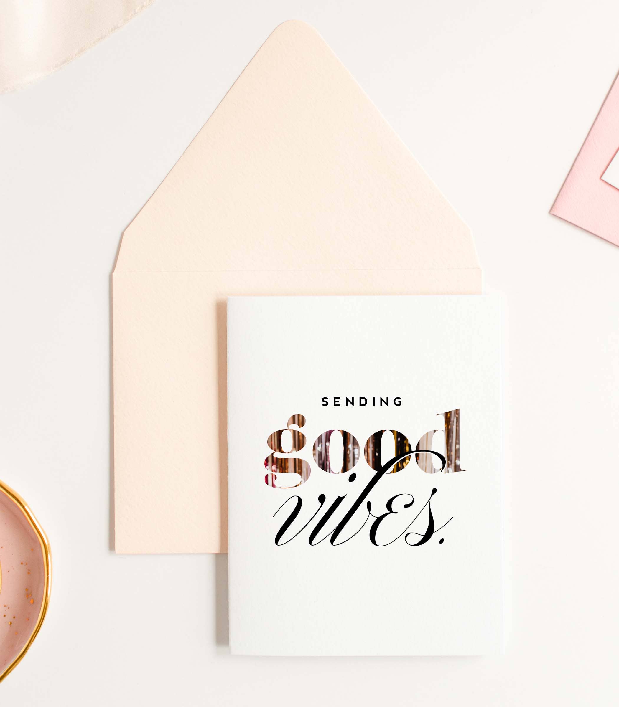 Positive Vibes Greeting Card - Uplifting & Inspirational Message Card for Friends, Family & Coworkers - Perfect for Birthdays, Holidays & Encouragement