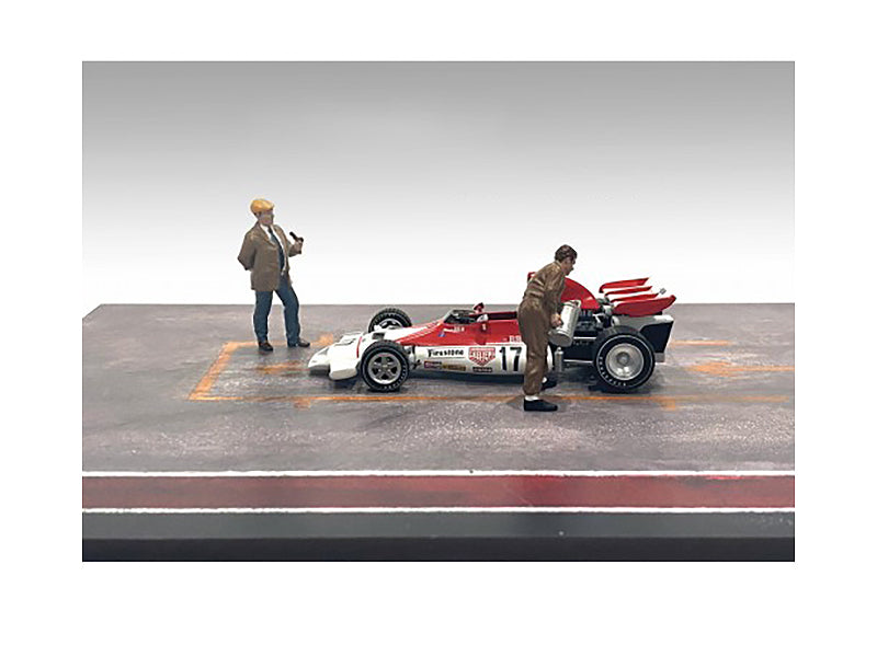 1/43 Scale Race Day Two Diecast Figures Set by American Diorama - Perfect for Model Car Displays, Diorama Scenes & Collectors