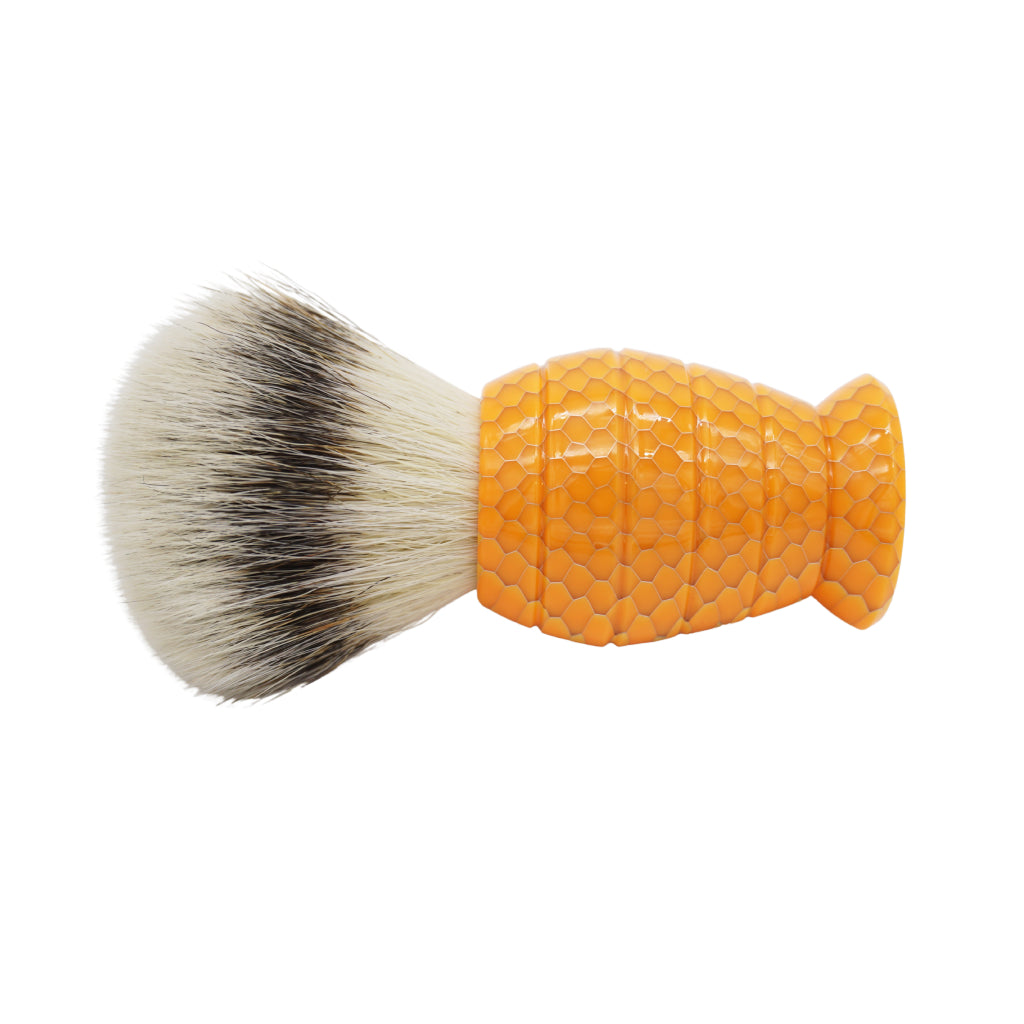 Premium 25mm Mühle STF XLarge Dense++ Synthetic Shaving Brush with 37% Plant Fiber & AP Shave Co. Honey Hive Butterscotch Handle - Perfect for Wet Shaving, Grooming, and Luxury Skincare Rituals