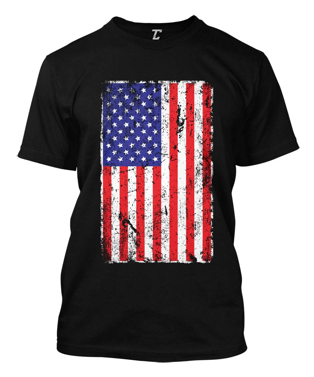 Vintage Distressed USA Flag T-Shirt for Men - Patriotic American Flag Graphic Tee - Perfect for 4th of July, Memorial Day & Casual Wear