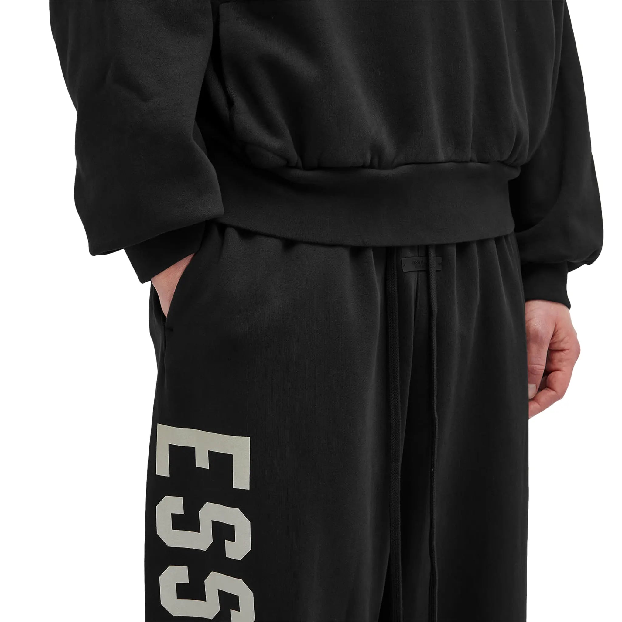 Fear of God Essentials Heavy Fleece Relaxed Fit Sweatpants for Men - Black Comfortable Lounge Pants for Casual Wear, Home & Gym