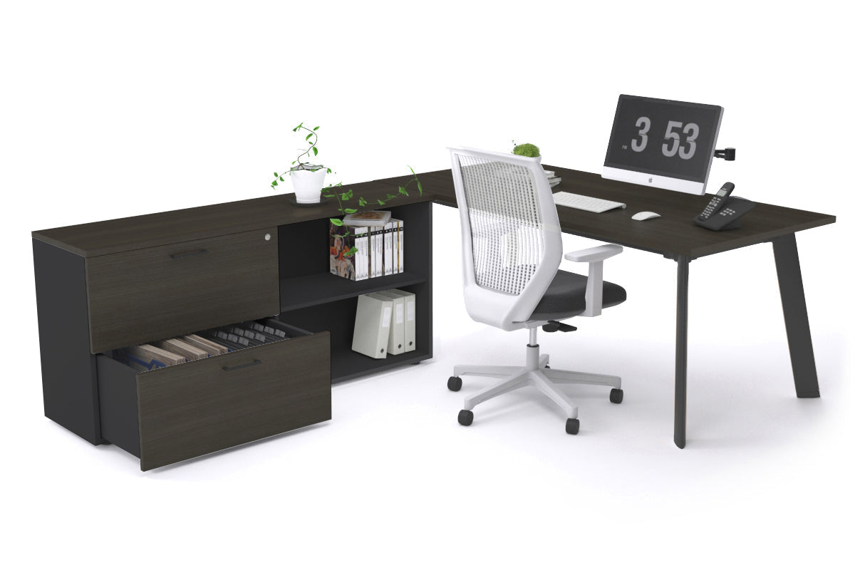 Switch Executive Setting With Uniform Spine Black Frame [1600L x 700W] - Premium Office Desk for Modern Workspace & Home Office