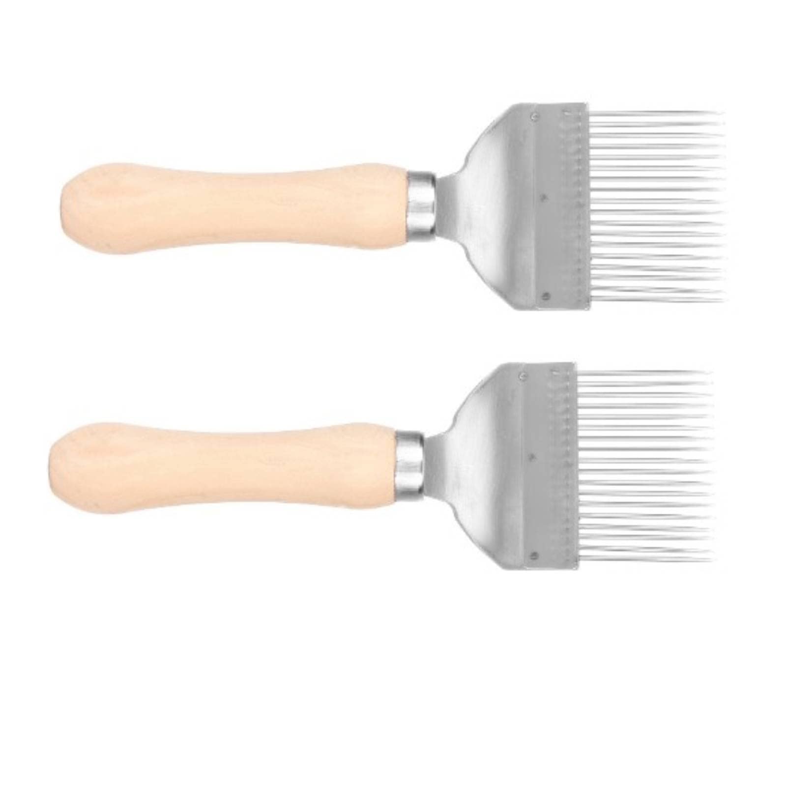 2PCS Stainless Steel Bee Honey Uncapping Fork - 18 Tines Beekeeping Tool for Honey Comb Extraction | Durable Honey Cutter for Beekeepers | Perfect for Harvesting, Processing & Extracting Honey from Honeycombs