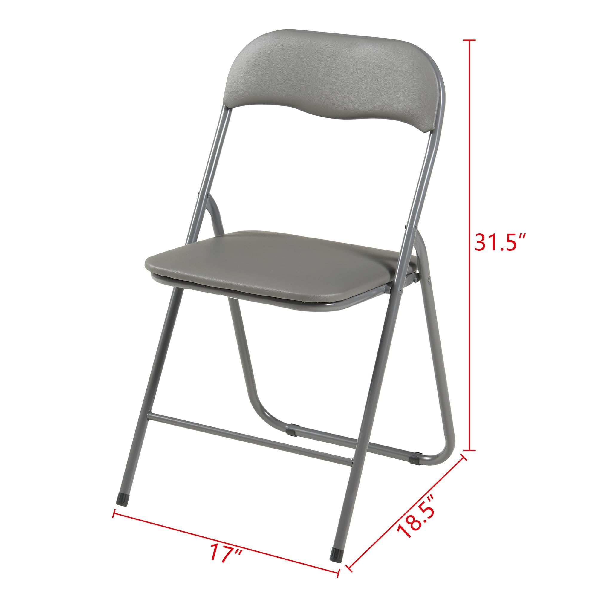 **Panana Folding Chairs with Padded Seat & Back – Heavy-Duty Metal Frame for Home, Office, Indoor & Outdoor Use – Compact & Portable (Grey, 2-Pack) – Perfect for Parties, Camping & Extra Seating**