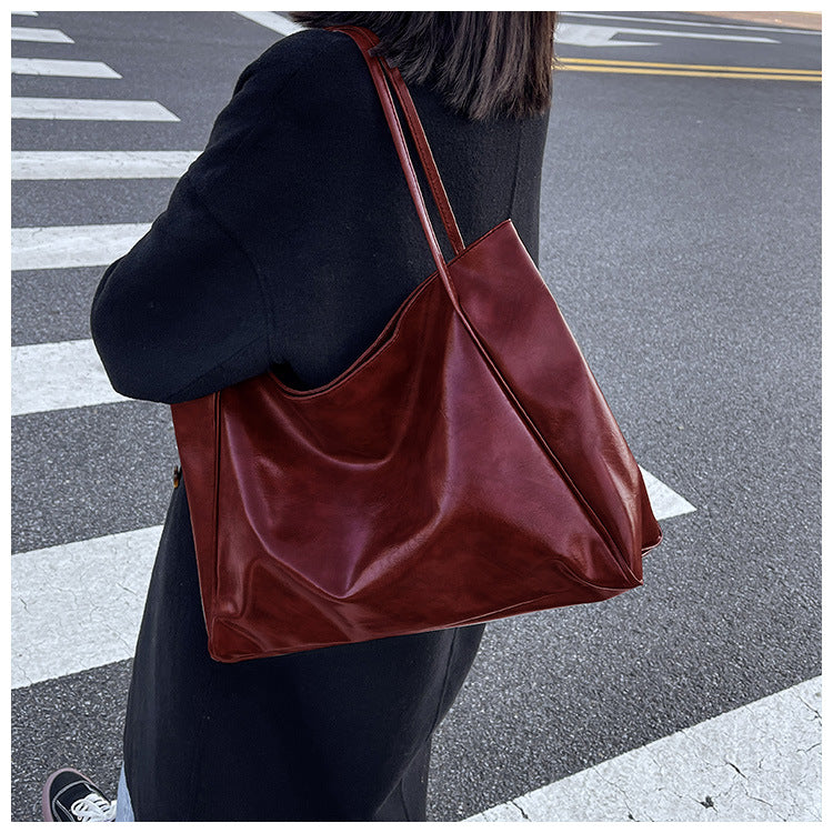 Vintage Shoulder Bags for Women - Large Capacity Leather Tote Handbag - Perfect for Work, Travel & Everyday Use