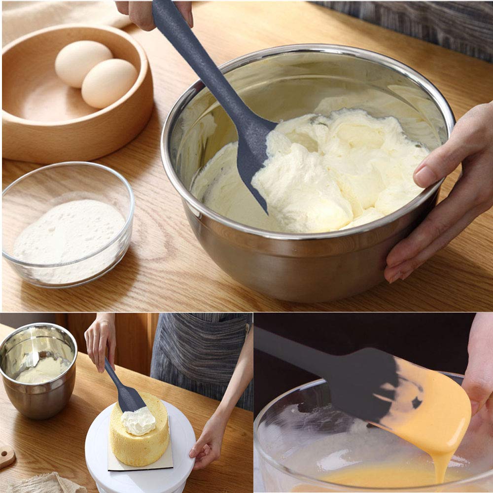 4-Piece Heat-Resistant Silicone Spatula Set for Cooking & Baking | Non-Stick Kitchen Utensils with Ergonomic Handle | Dishwasher Safe Mixing Spoon & Scraper | Perfect for Cake Decorating, Cookie Dough & Pancake Flipping