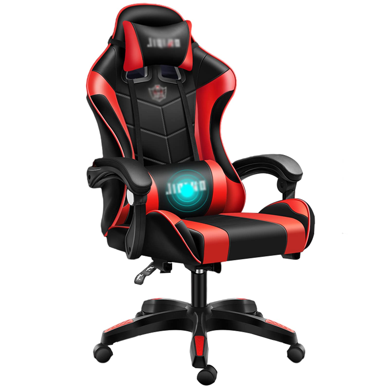 Ergonomic Boys Gaming Chair - Lift Reclining Swivel Computer Chair for Office & Home, Steel Feet (Red) | Perfect for Gaming, Studying & Work Comfort