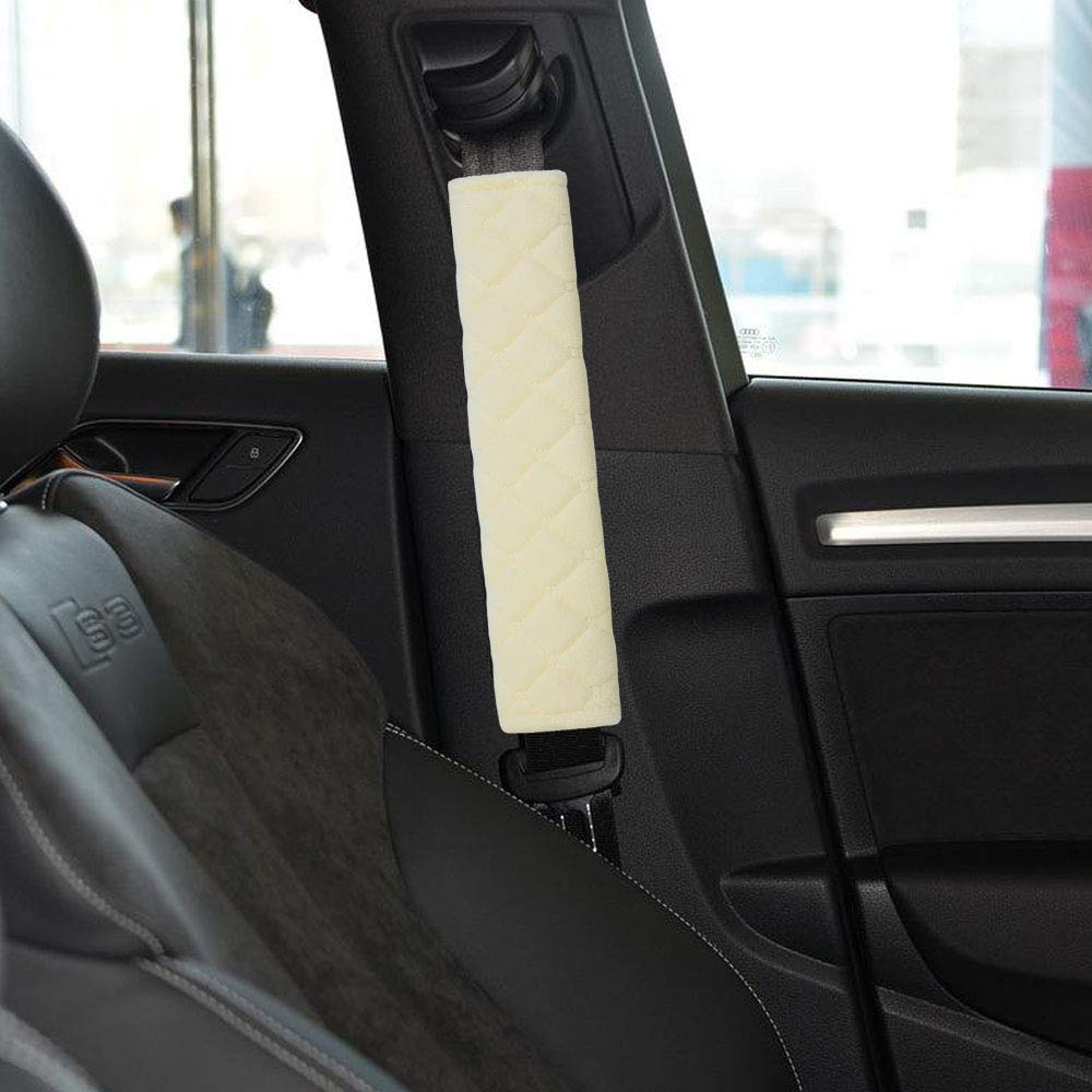 MIRKOO 2-Pack Soft Car Seat Belt Cushion Pad - Comfortable Shoulder Protector for Adults & Kids - Universal Fit for Seat Belts, Backpacks, Shoulder Bags & Laptop Cases - Reduce Pressure & Prevent Chafing During Long Drives, Commuting & Travel