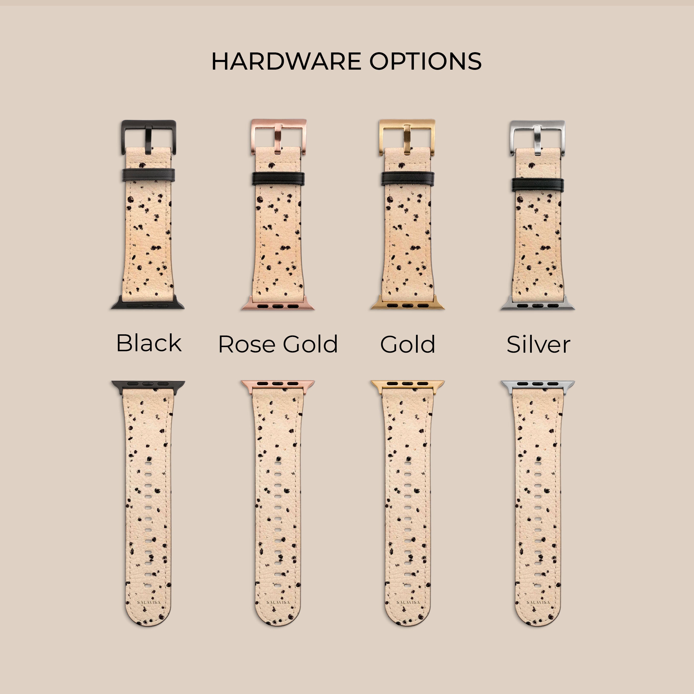 Premium Creme Dots Apple Watch Band - Soft Silicone Replacement Strap for Apple Watch Series 9/8/7/6/SE - Stylish & Comfortable Accessory for Workouts, Running & Everyday Wear