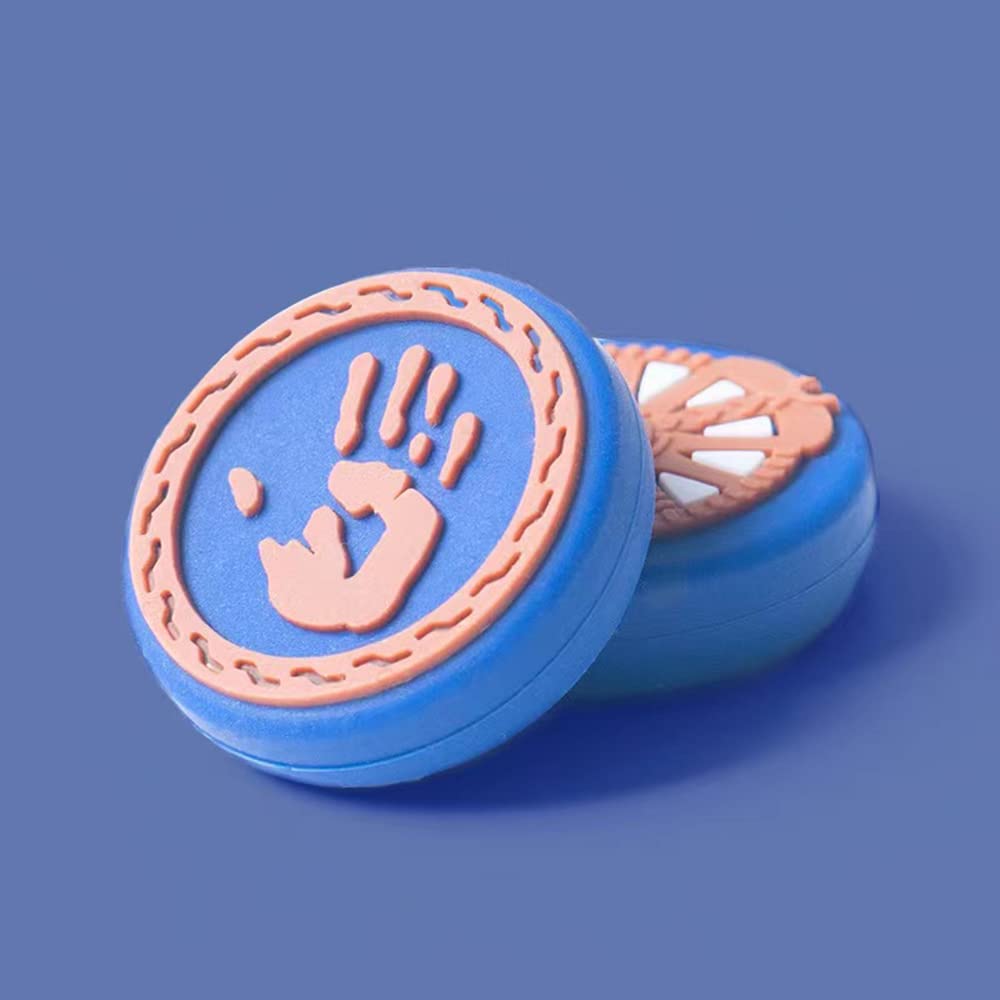 PERFECTSIGHT Cute 3D Soft Rubber Thumb Grip Caps for PS5, PS4, Xbox Series X/S, Xbox One, Switch PRO Controller - 4PCS Kawaii Analog Joystick Covers (Blue) - Improve Gaming Comfort & Grip for Long Play Sessions