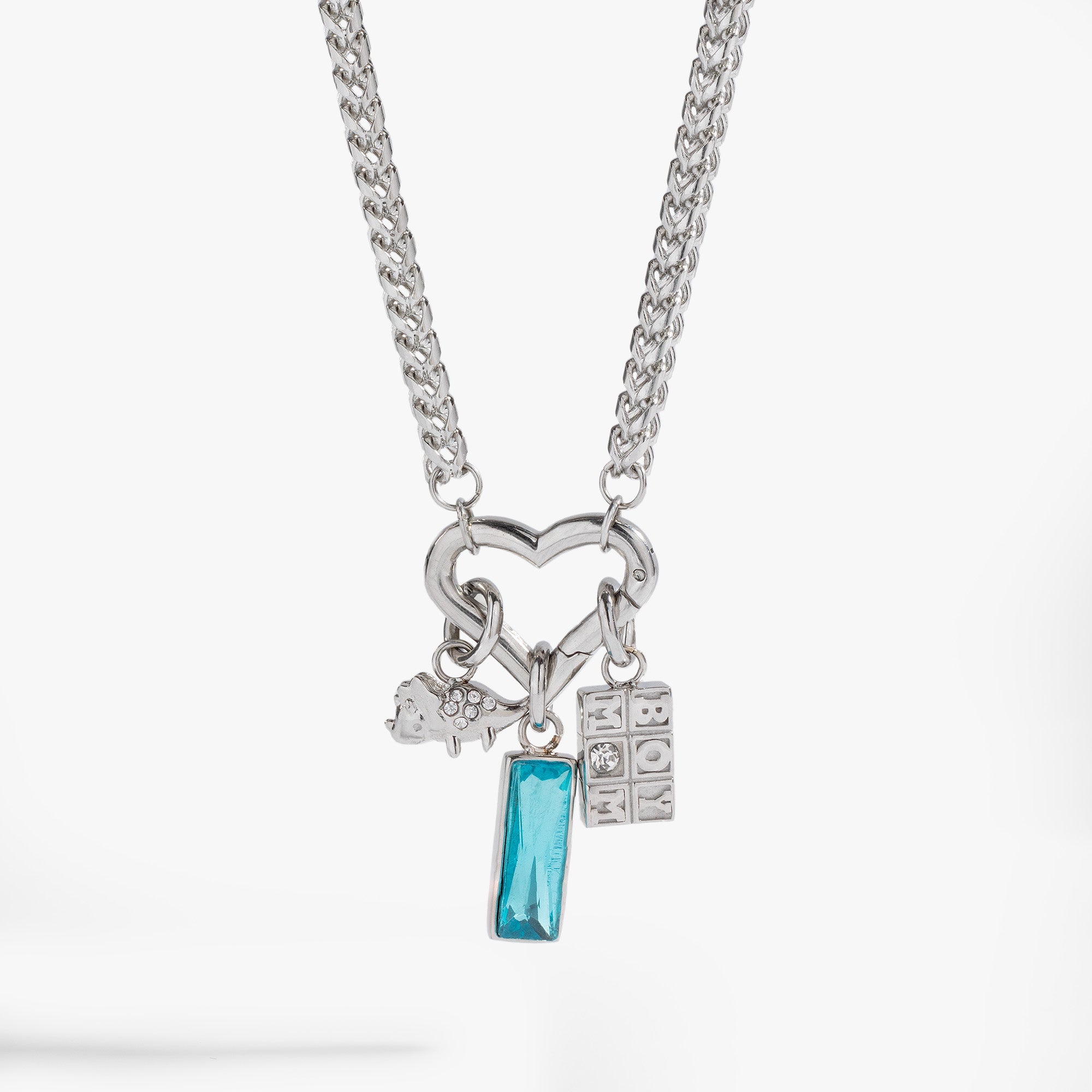 Custom Boy Mom Charm Necklace - Personalized Interchangeable Pendant for Mothers - Perfect Gift for Birthday, Mother's Day & Special Occasions