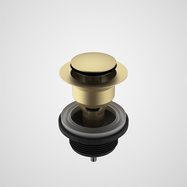 Caroma Basin Pop-Up Plug and Waste in Brushed Brass - Durable Bathroom Sink Drain Stopper for Modern Homes