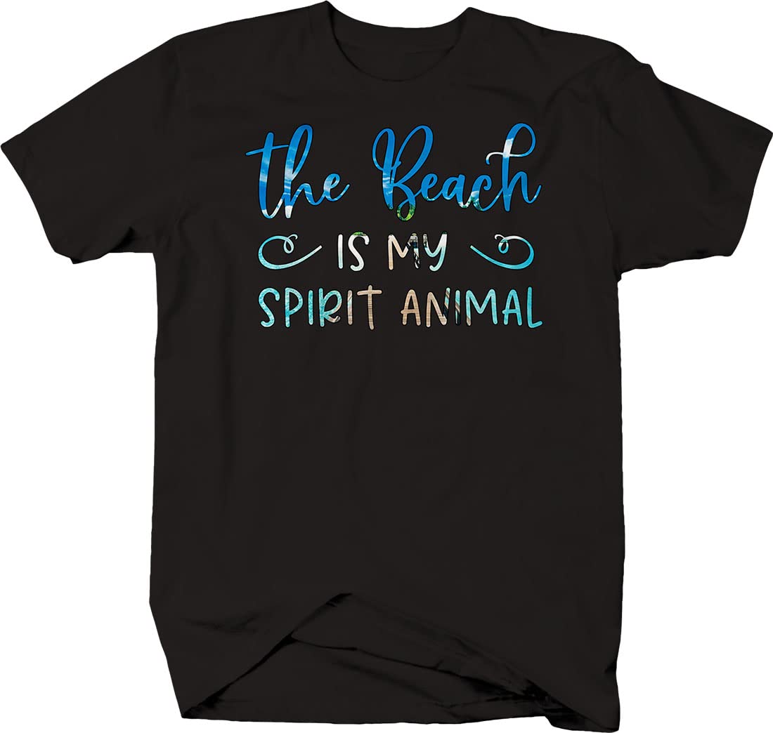 Funny Beach Spirit Animal T-Shirt for Men - Comfortable Cotton Graphic Tee for Summer Vacations, Beach Parties & Casual Wear