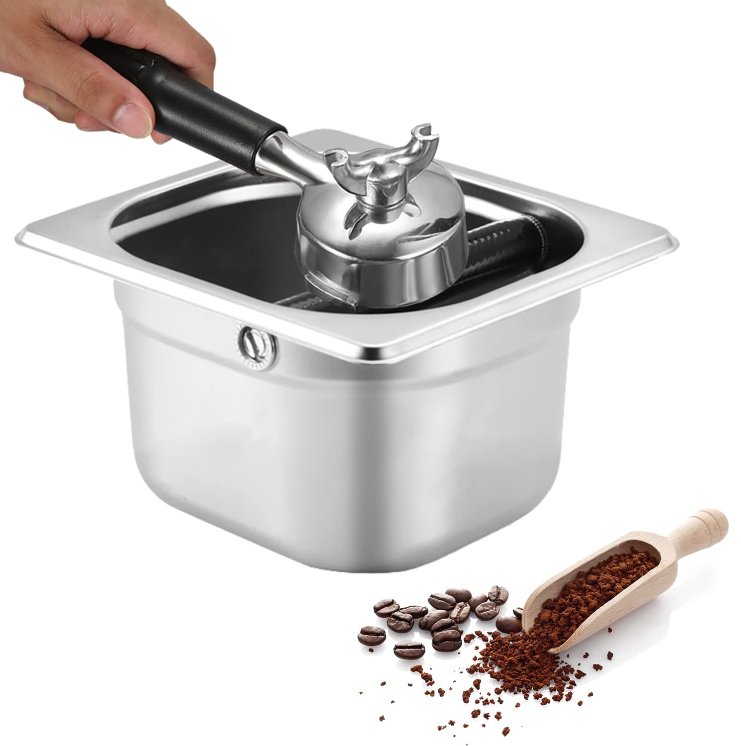 Premium Stainless Steel Coffee Knock Box - Durable Coffee Grounds Container with Easy-Clean Design | Perfect for Espresso Bars, Home Kitchens & Coffee Shops | Essential Barista Accessory for Waste Disposal