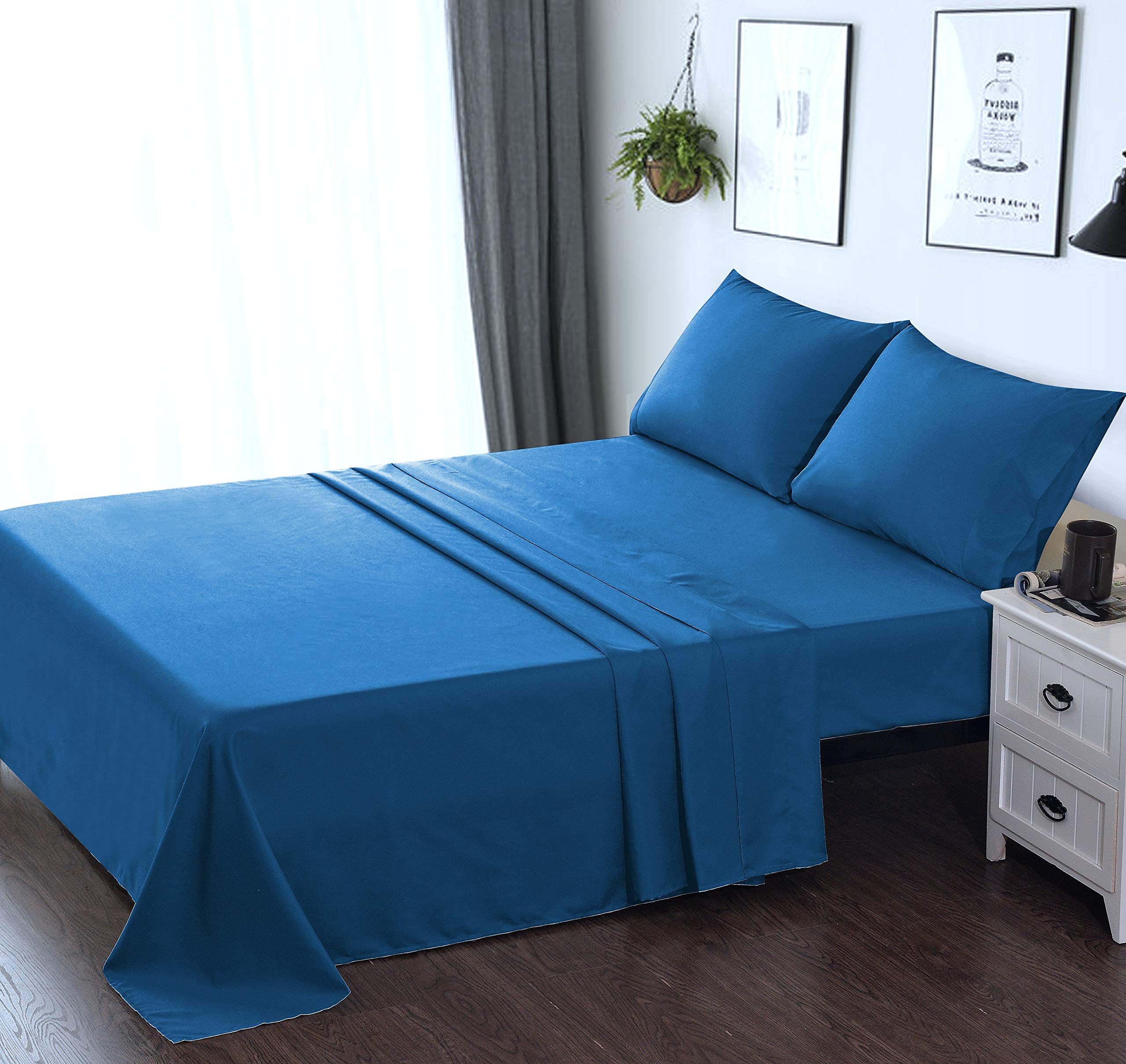 OBA HOME Premium Microfiber Bed Sheet Set - King Size (Royal Blue) | Ultra Soft, Wrinkle & Fade Resistant | Perfect for Master Bedroom, Guest Room & Luxury Hotels