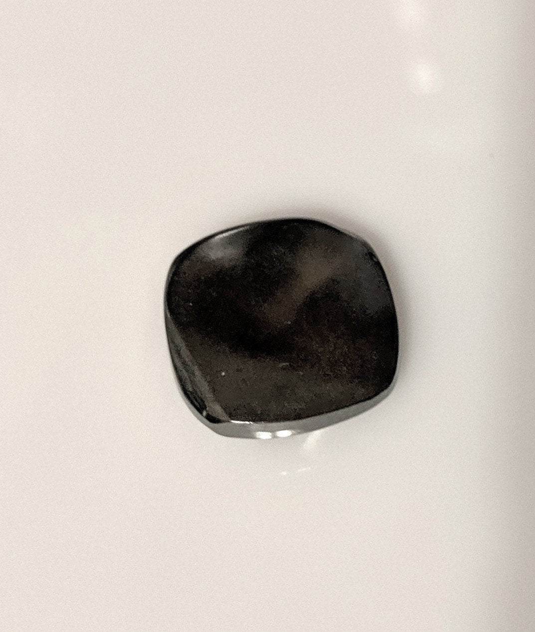 26ct Natural Black Hematite Cabochon - 18x18mm Square Cushion Checkerboard Cut - Premium Large Gemstone for Jewelry Making, Healing Crystals & DIY Crafts