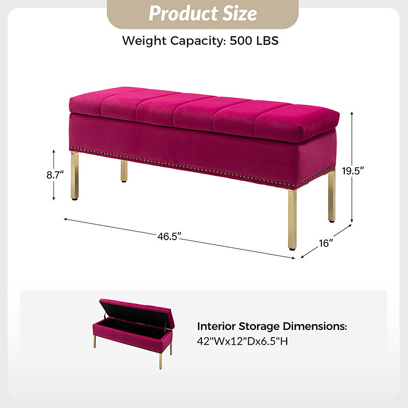 Egmund Upholstered Flip Top Storage Bench - Stylish Ottoman with Hidden Storage for Bedroom, Living Room & Entryway - Perfect for Home Organization & Extra Seating