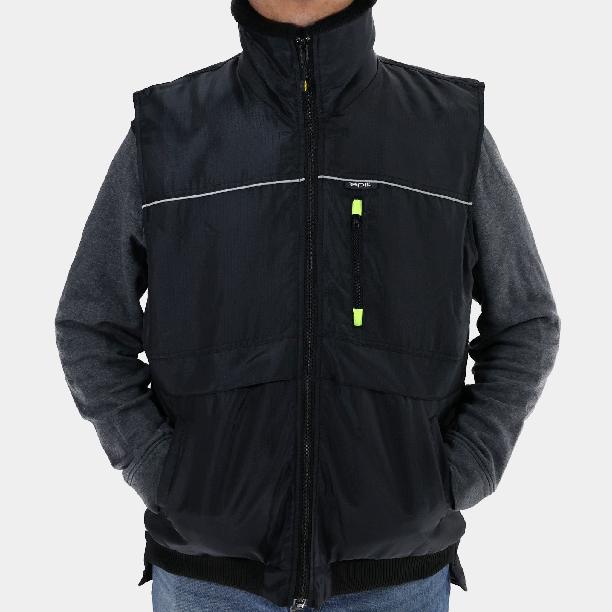 High Visibility Reflective Safety Vest - Black for Running, Cycling & Outdoor Work | Adjustable & Breathable for Men & Women