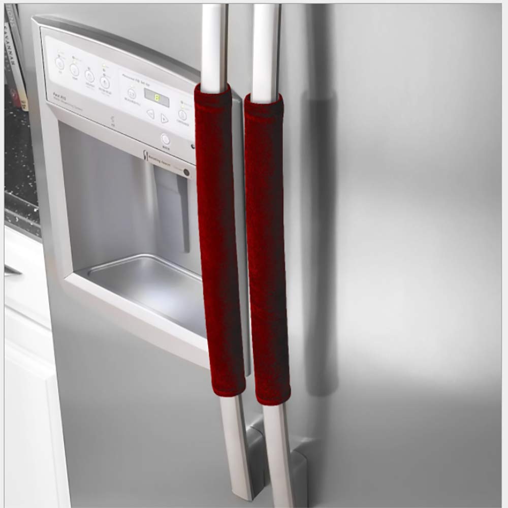 2 Pairs Refrigerator Door Handle Covers - Kitchen Appliance Protector for Fridge, Microwave & Dishwasher - Dustproof, Anti-Fingerprint, Oil & Stain Resistant - Perfect for Home, Office & Restaurant Use