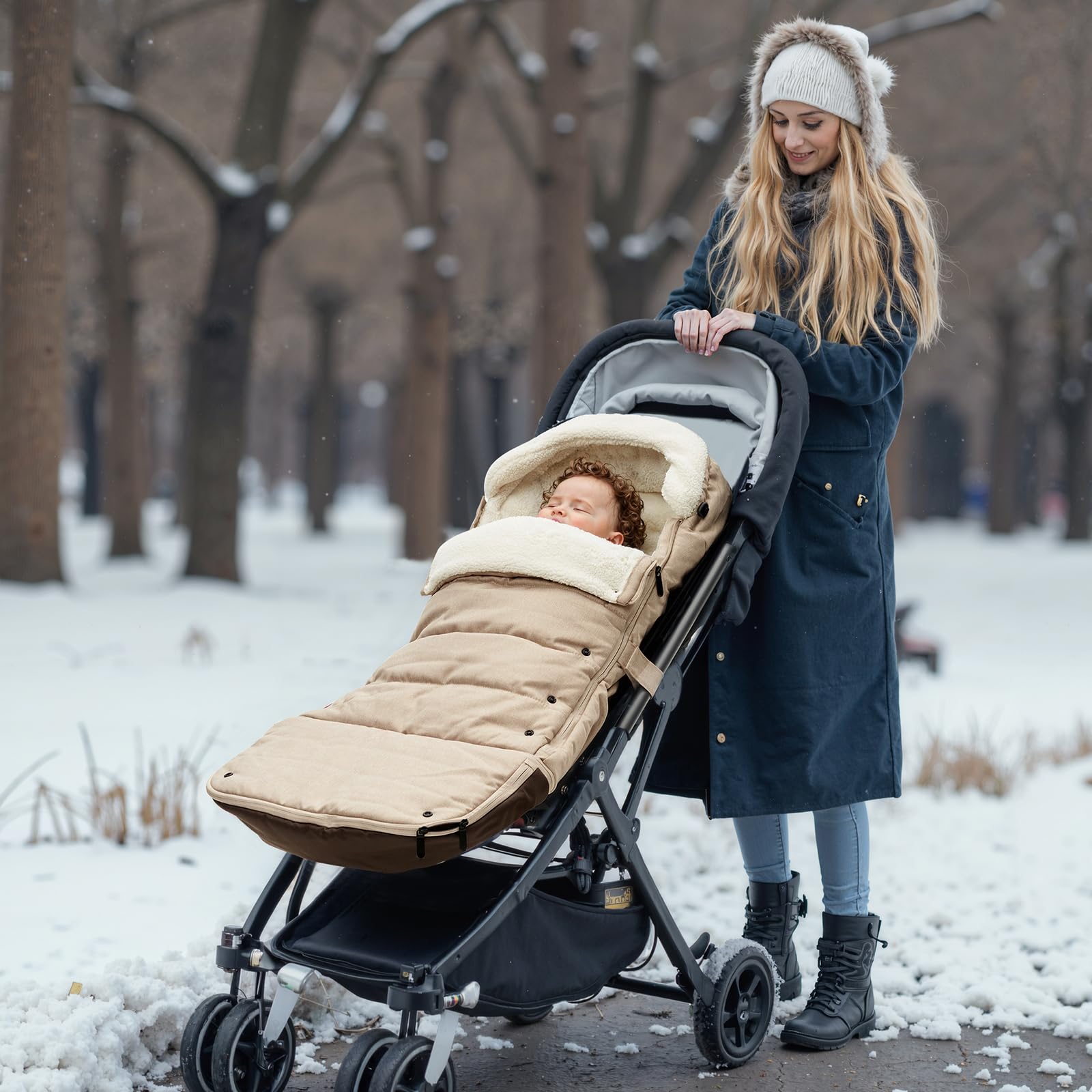 Momcozy Universal Weather-Proof Stroller Footmuff - Warm Extendable Winter Bunting Bag with Adjustable Buckle | Perfect for Cold Weather Strolls, Baby Carrier Protection & Outdoor Adventures