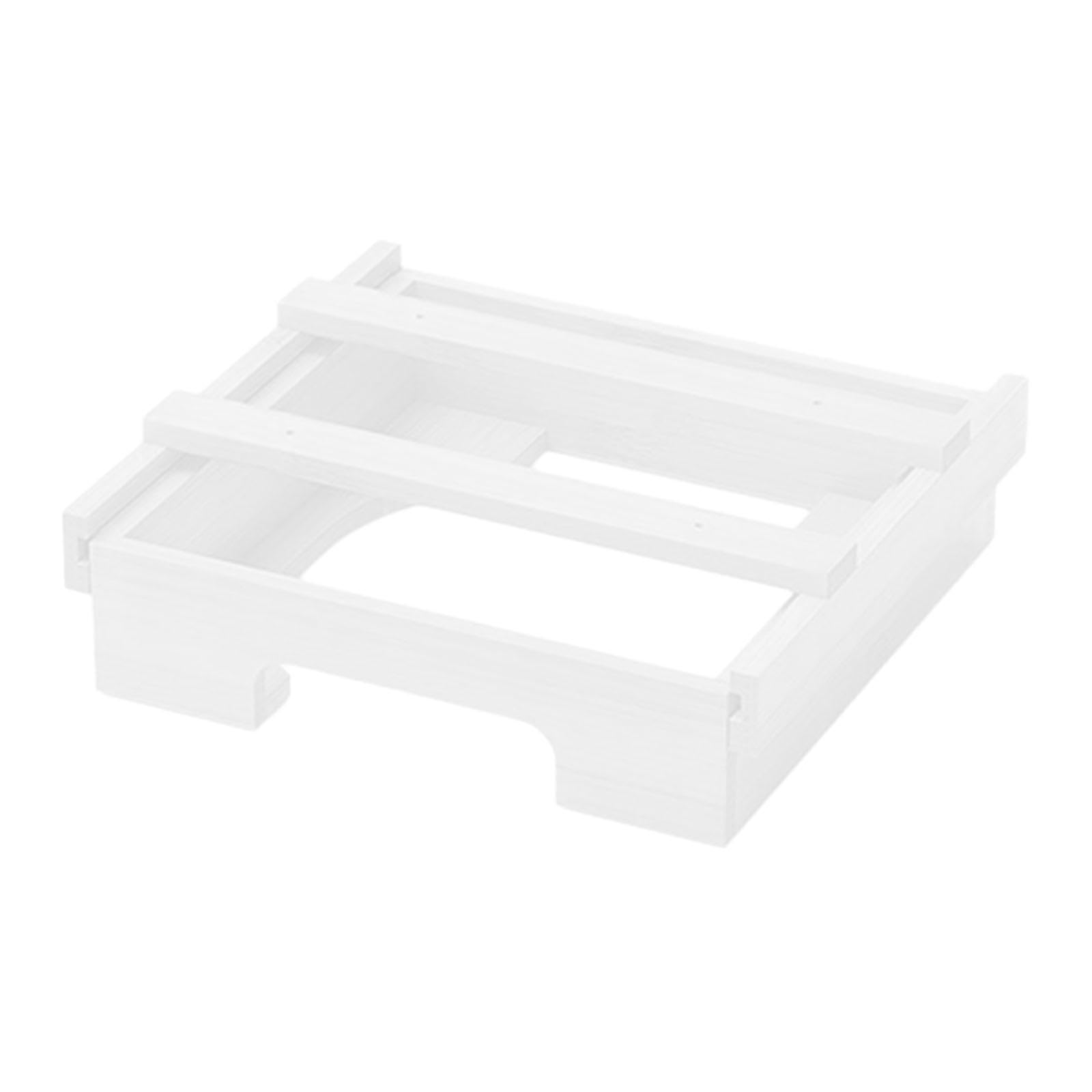 CALANDIS® Bamboo Plate Rack Organizer - Kitchen Drawer Storage Shelf for Utensils, Spices & Pantry Organization (White) | Perfect for Kitchen Cabinets, Countertops & Drawer Storage Solutions