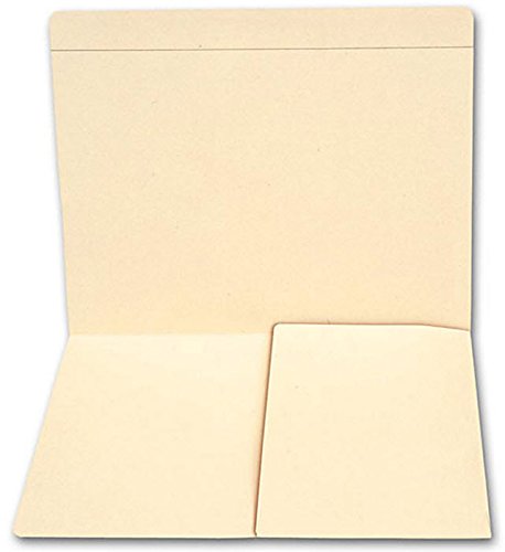EGP Top Tab Half Pocket Manila Folder 11 pt - 100 Pack - Letter Size File Folders for Office, School & Home Organization | Durable Filing System for Documents, Papers & Records