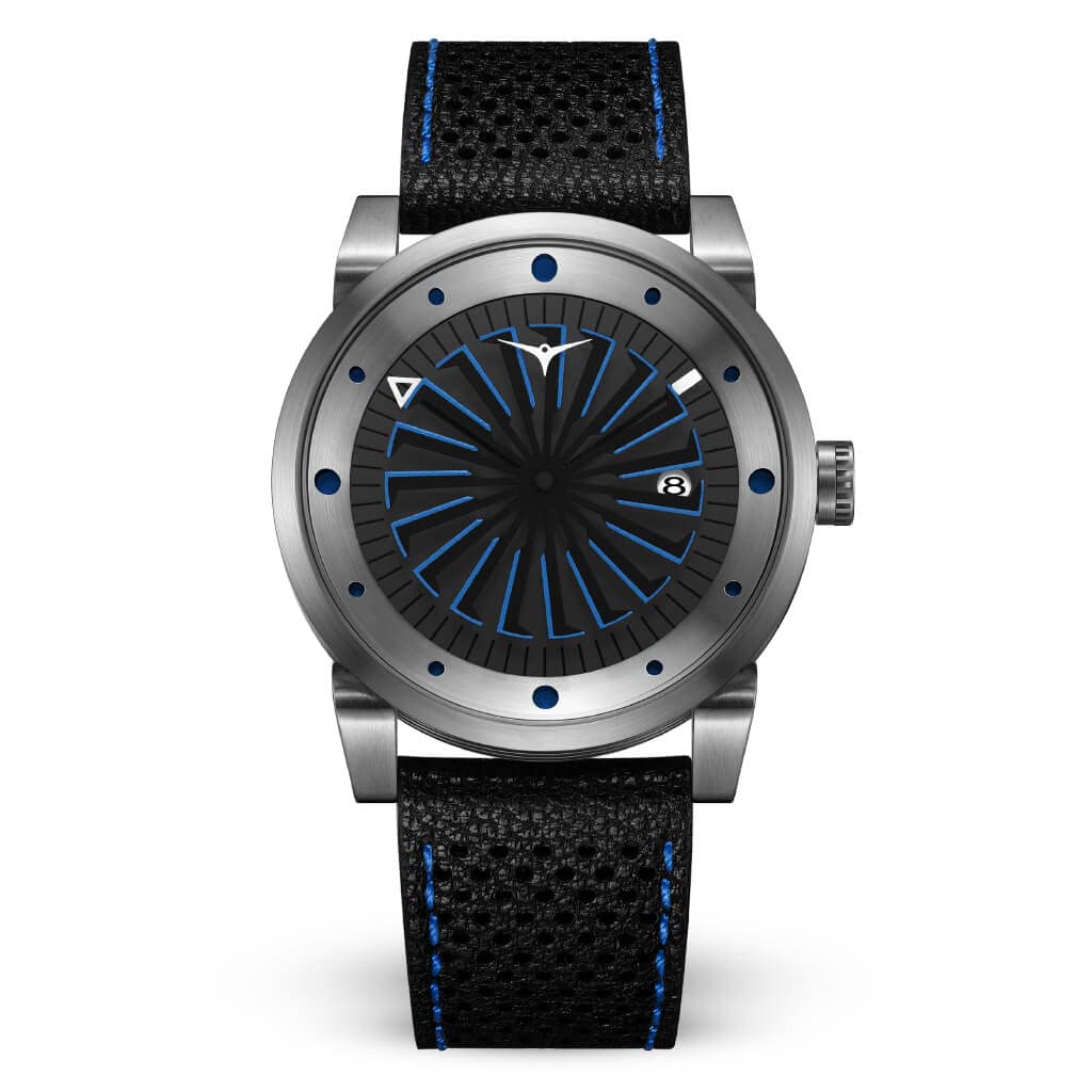 Zinvo Luxury Men’s Blade Wrist Watch - Premium Italian Leather Band - 44mm Automatic Turbine Watch - Water Resistant - Perfect for Business, Formal Events & Gift Giving