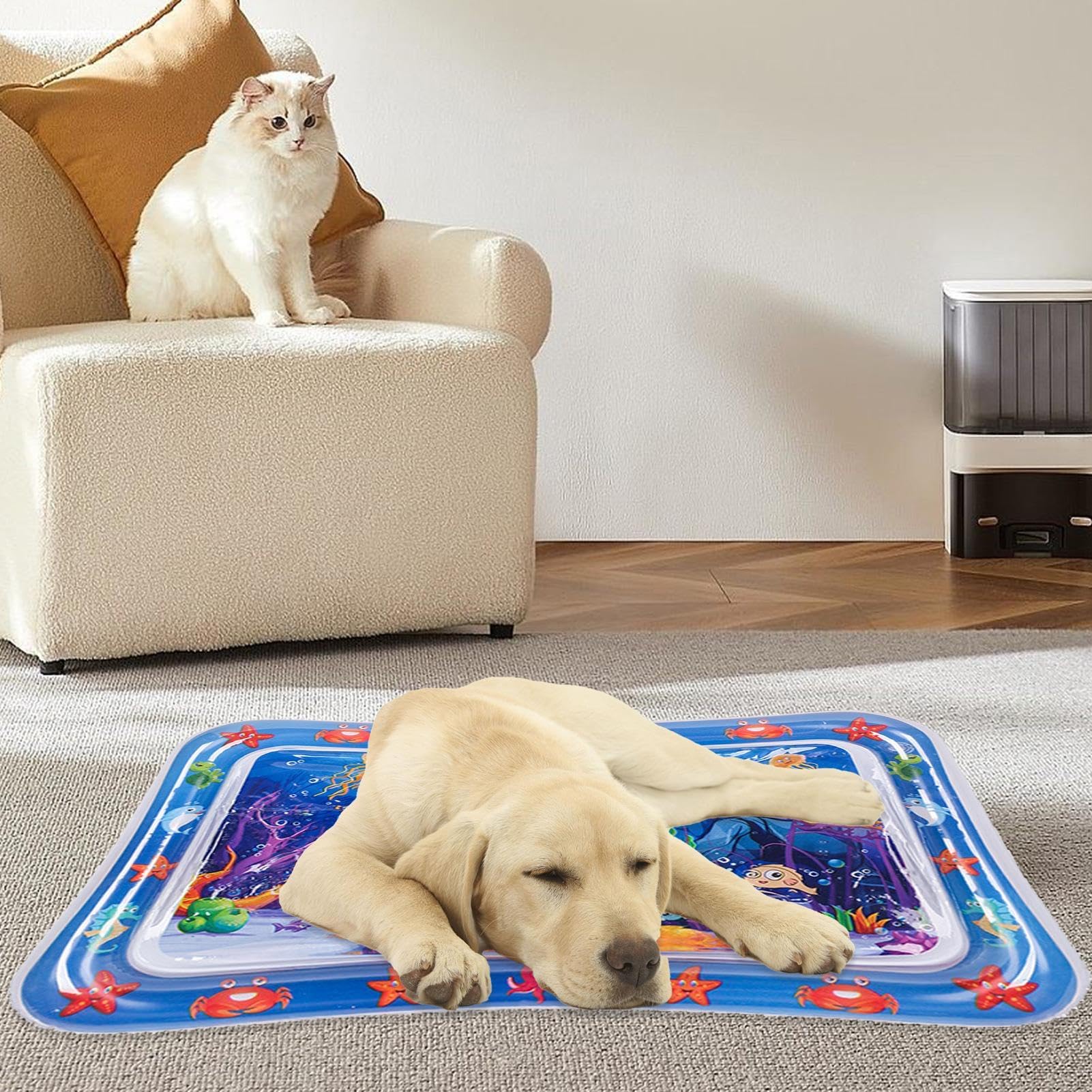 Premium Thickened Cat Water Play Mat - Interactive Sensory Toy for Indoor Cats - Encourages Self Play & Hydration - Perfect for Boredom Relief & Mental Stimulation at Home