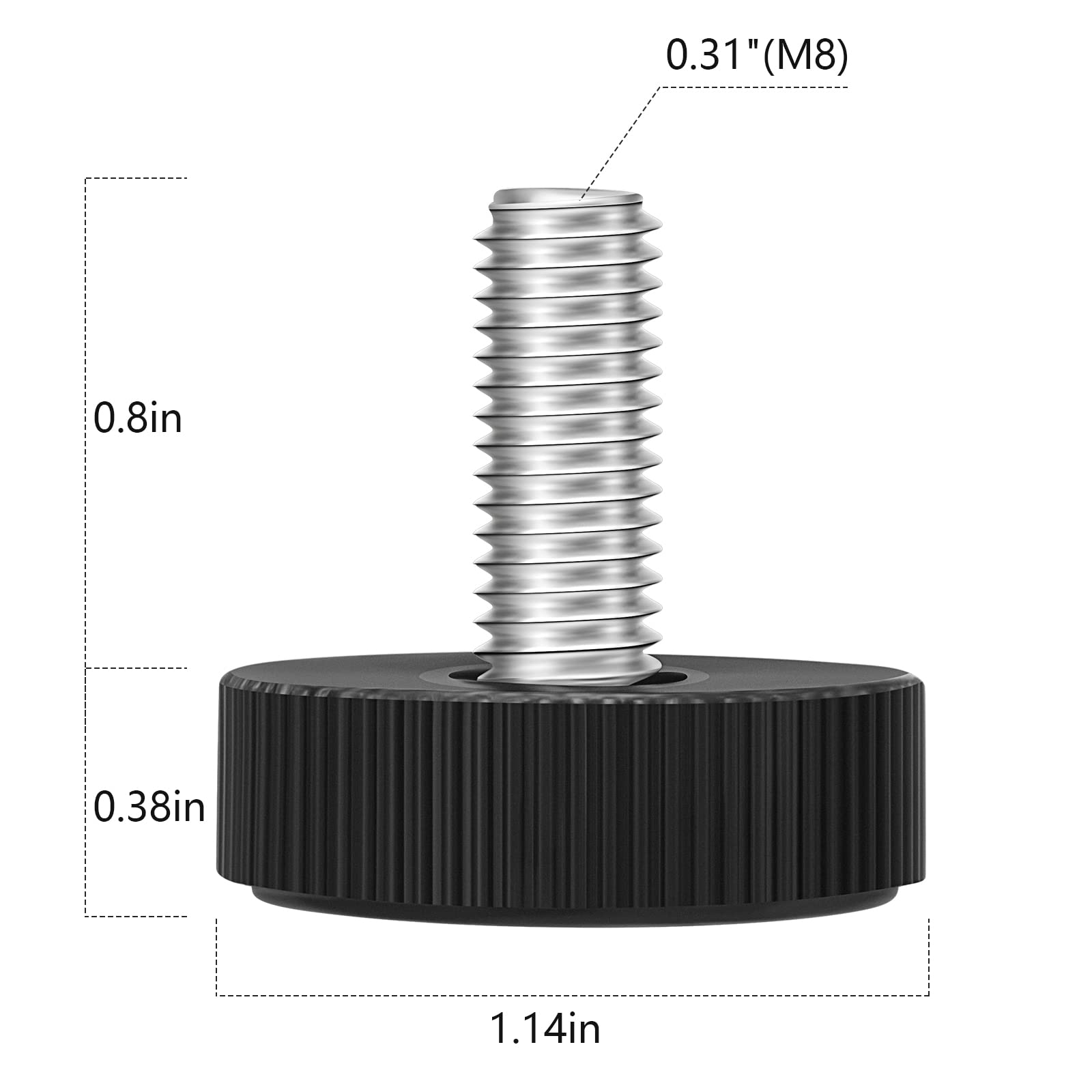 24PCS M8 Thread Adjustable Leveling Feet - Heavy Duty Screw-in Furniture Levelers for Tables, Chairs & Cabinets - Perfect for Uneven Floors & Wobbly Furniture (Home, Office, Workshop Use)