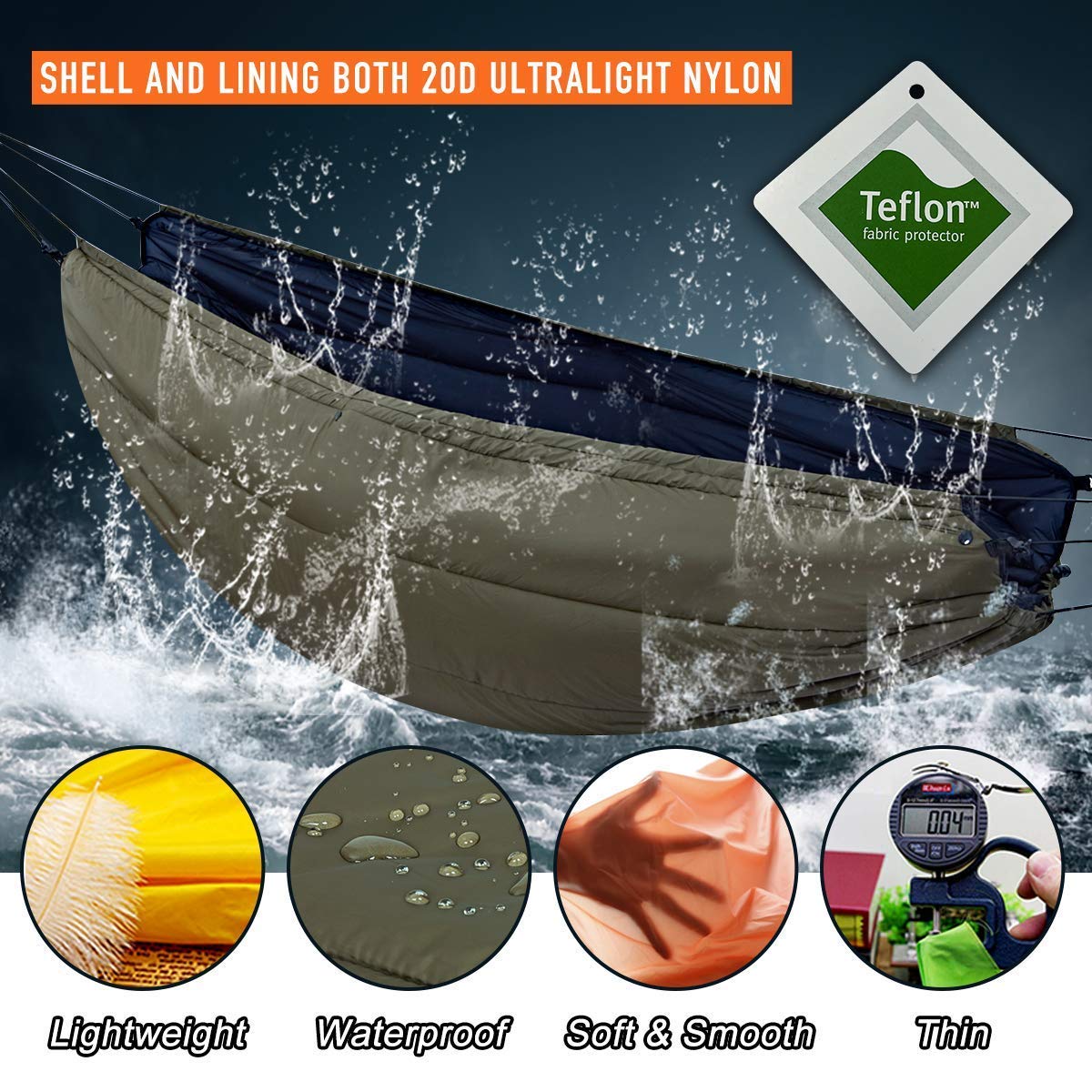 OneWind Hammock Rain Fly & Insulated Quilt Set for Winter Camping - Waterproof Shelter & Warmth for Outdoor Adventures in Cold Weather