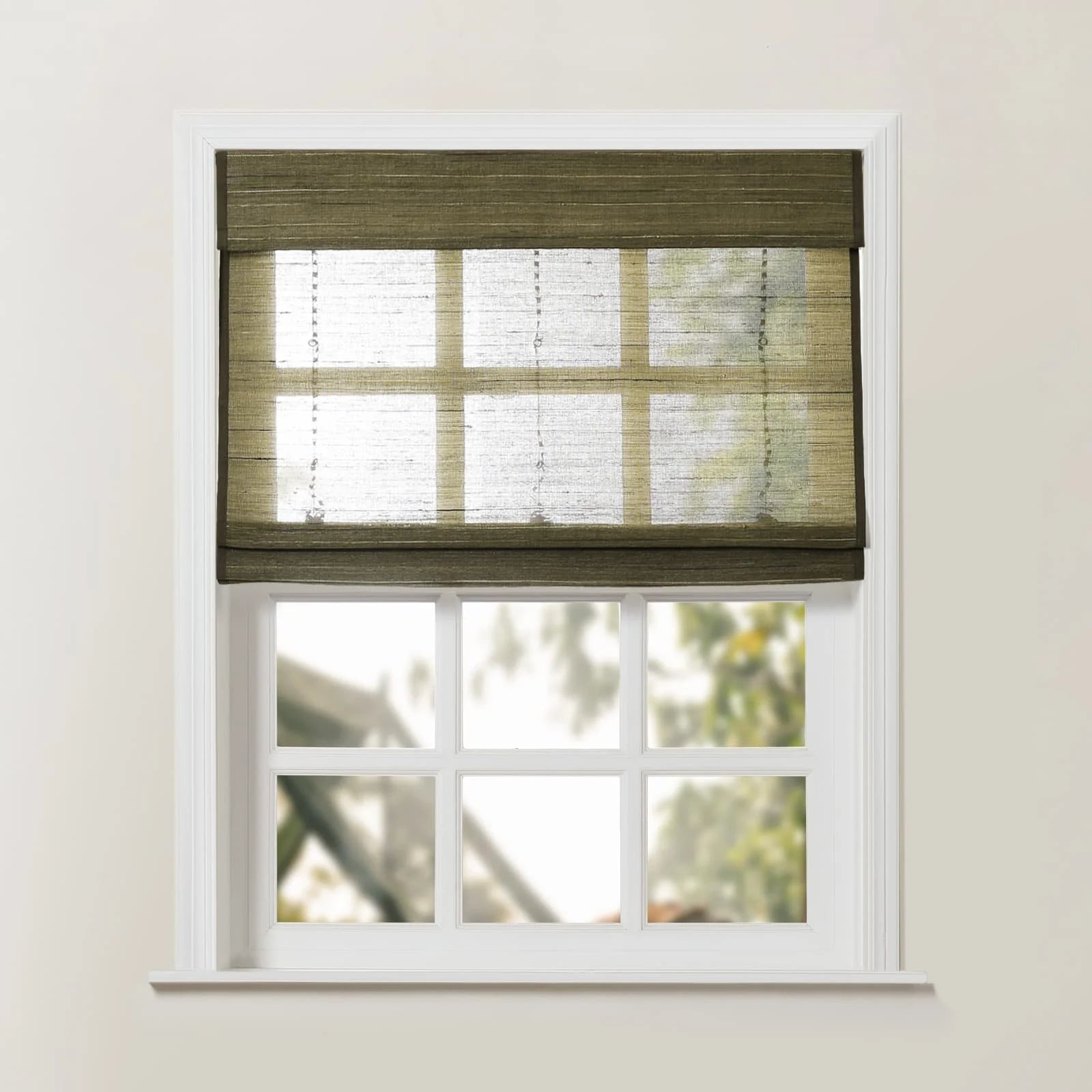 Rae Natural Ramie Jute Woven Wood Window Shades - Series D | Eco-Friendly Bamboo Blinds for Living Room, Bedroom & Office Privacy