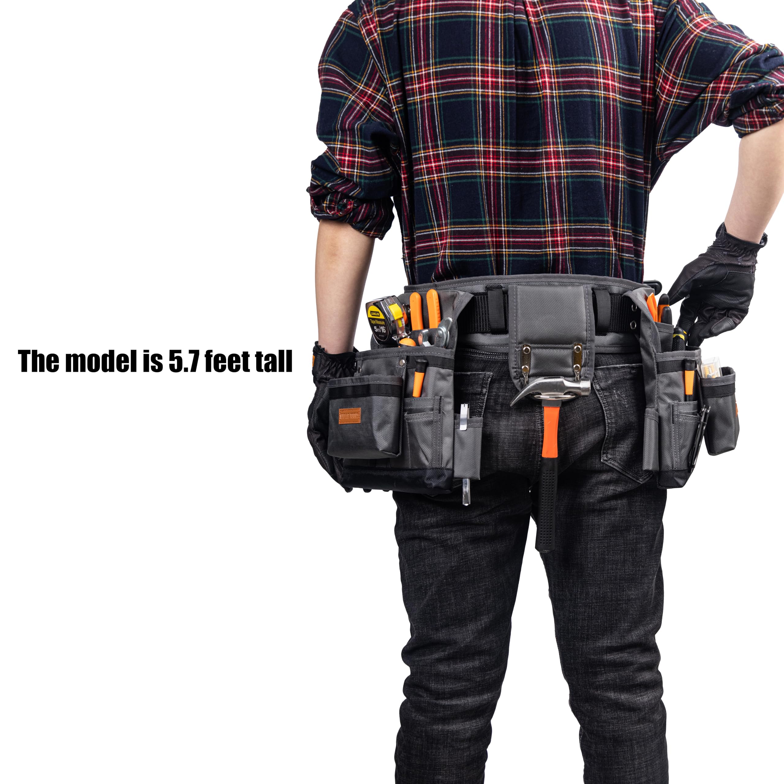 Heavy Duty Tool Belt with 22 Pockets - Air-Mesh Padded Work Belt for Construction, Carpentry, Electricians & DIY | Double Layer Thickened Polyester with Waterproof Coating | Perfect for Job Sites, Home Renovations & Professional Use