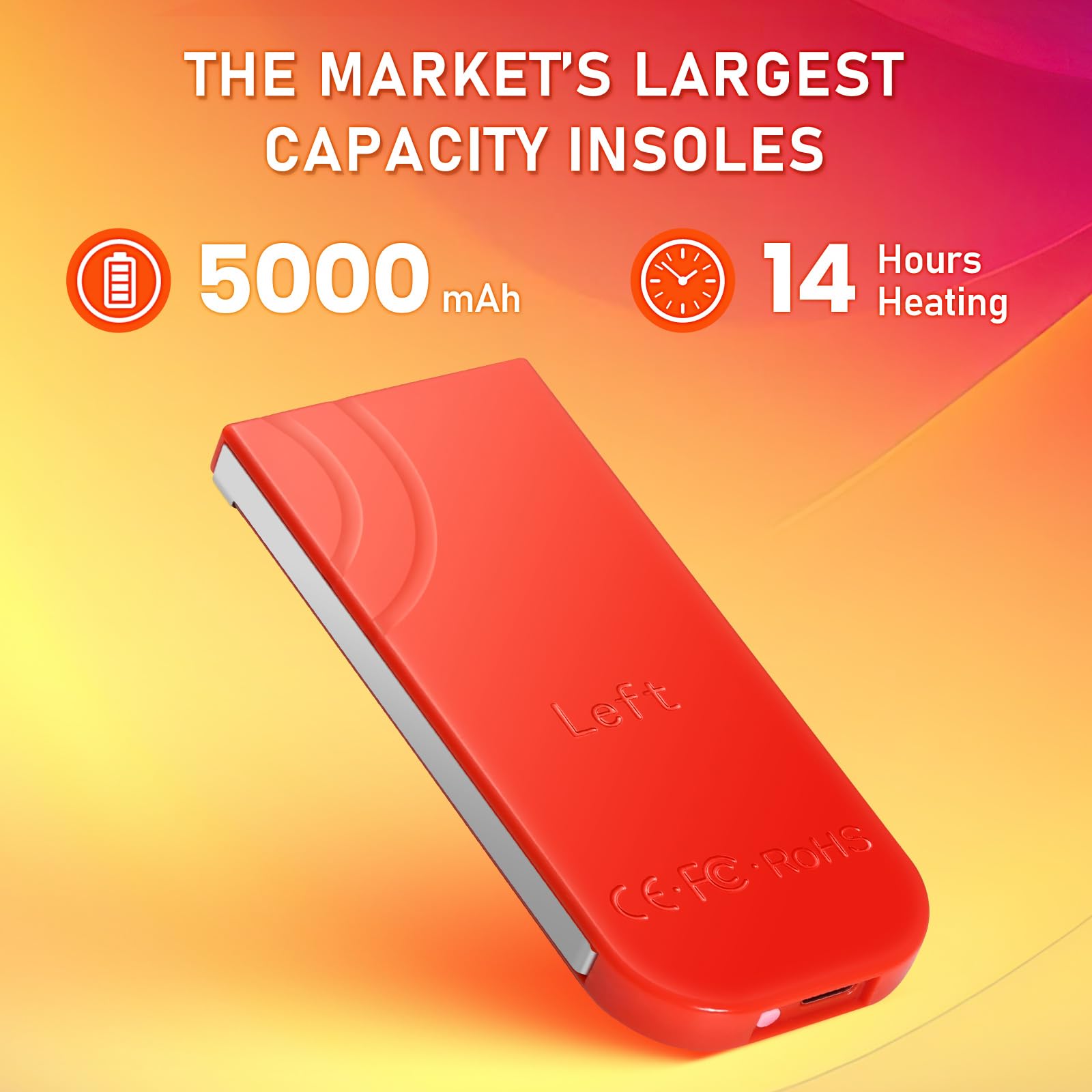5000mAh Rechargeable Heated Insoles for Men & Women - APP Controlled, Up to 14 Hours Heating, Removable Battery - Winter Foot Warmers for Hunting, Hiking, Skiing & Outdoor Activities - Size L-11