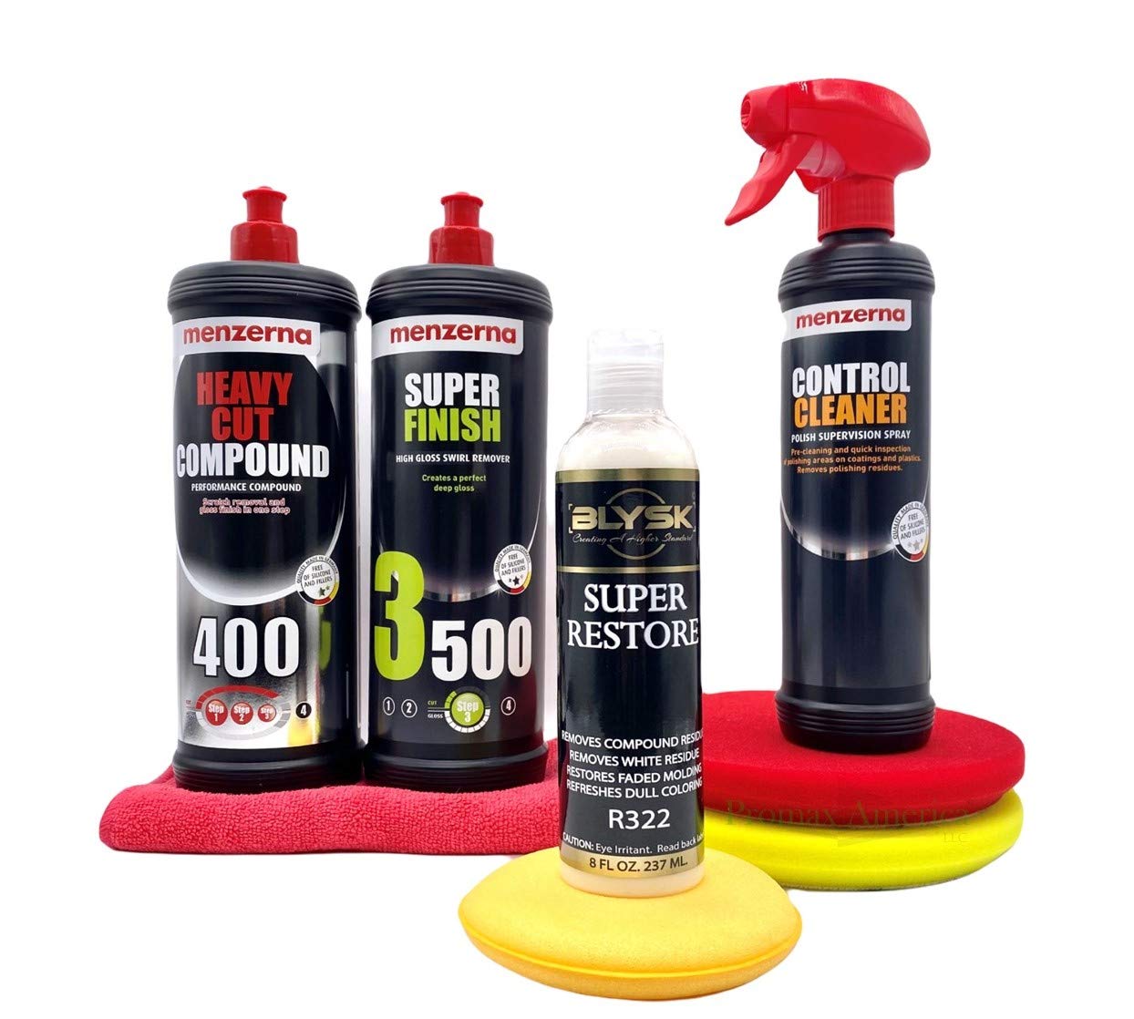 Menzerna Ultimate Car Polishing Kit - 400Q, 3500Q, Control Cleaner with 7