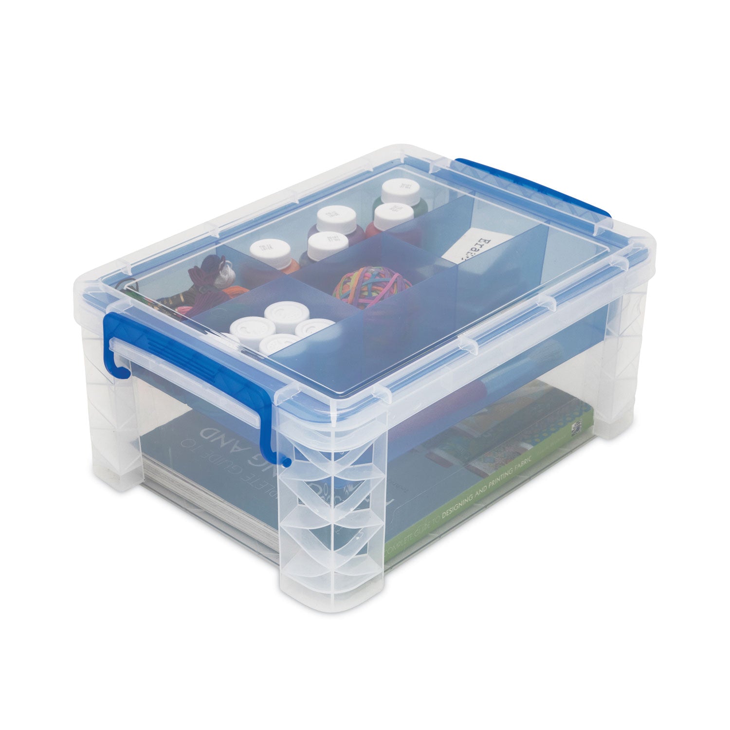 Advantus Super Stacker Divided Storage Box - 6 Compartment Organizer, 10.38