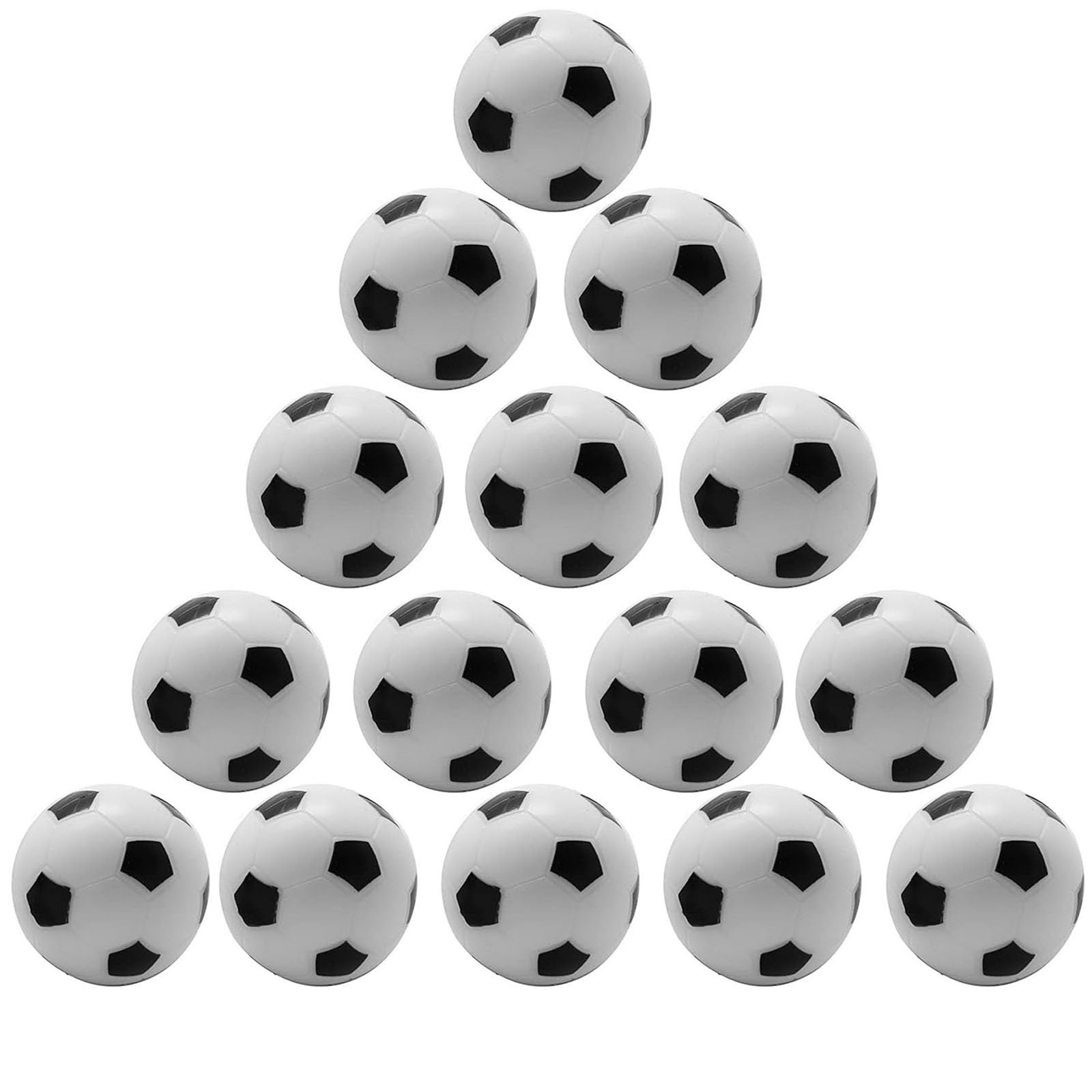 15-Pack Mini Table Football Balls - 32mm Black & White Replacement Soccer Balls for Tabletop Games, Football Party Accessories - Perfect for Game Nights, Sports Bars, and Family Fun
