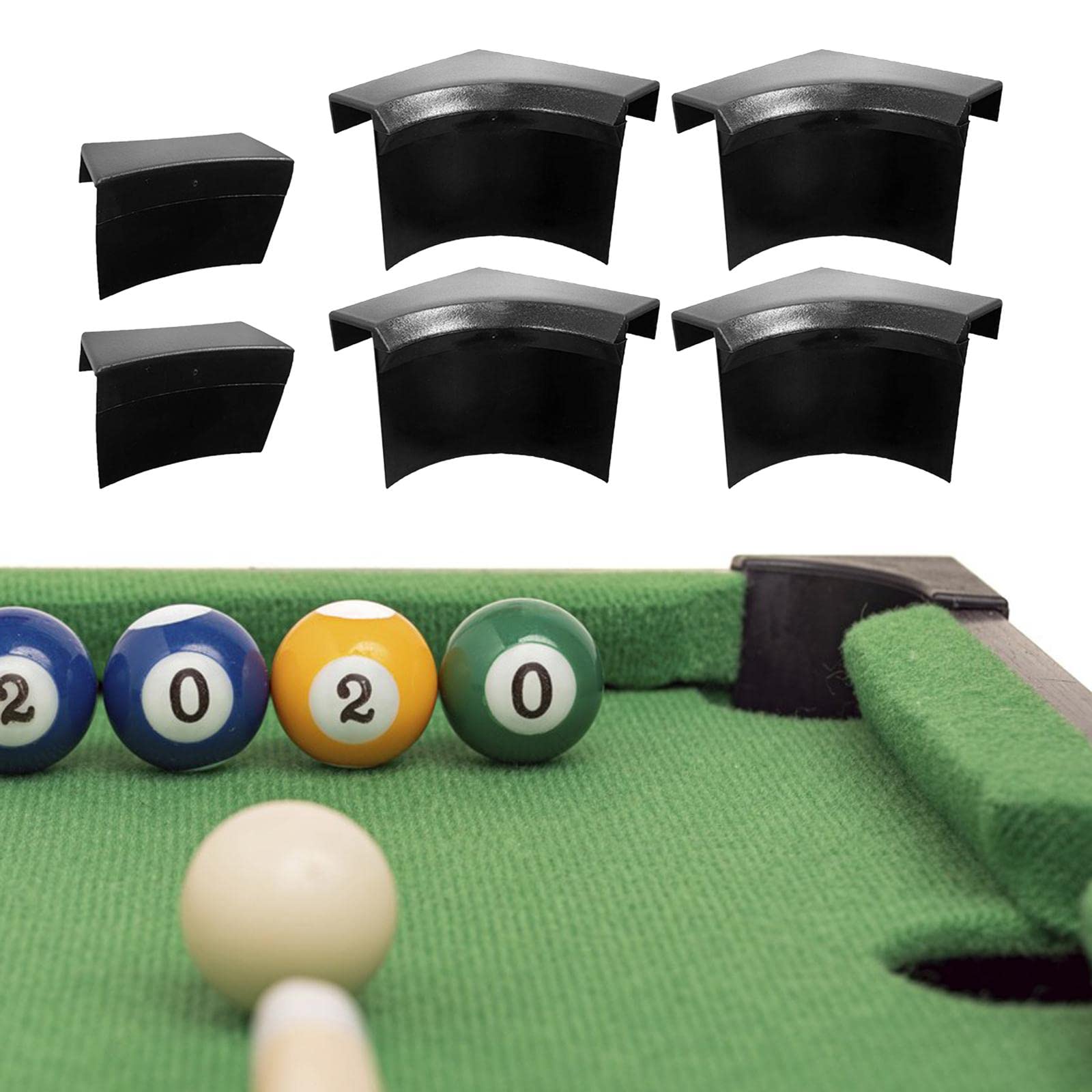 6-Piece Billiards Table Pocket Liner Set - Black Replacement Pool Table Liners (4 Corner + 2 Side) for Snooker & Pool Tables - Perfect for Home Game Rooms, Bars, and Professional Billiards Maintenance