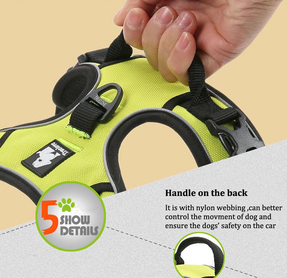 SGODA Reflective No-Pull Dog Harness with Handle - Adjustable Pet Vest for Small Dogs, Orange - Perfect for Night Walks, Jogging & Outdoor Adventures