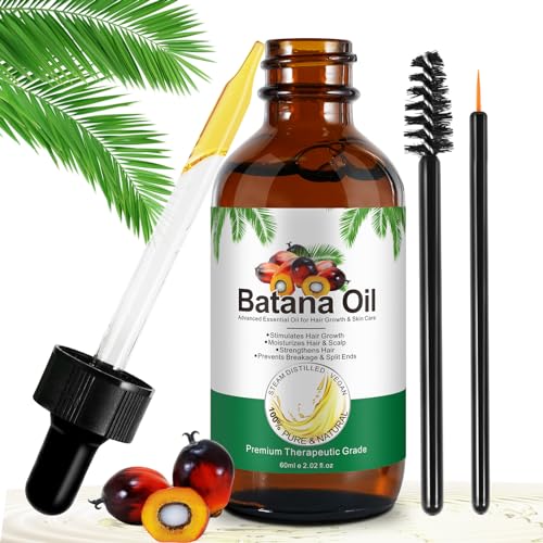 100% Pure Organic Batana Oil - Cold Pressed Hair, Face, Skin & Body Moisturizer | Natural Nourishing Carrier Oil for Massage & Essential Oil Blends | Perfect for Dry Hair Care, Facial Hydration & Body Treatment