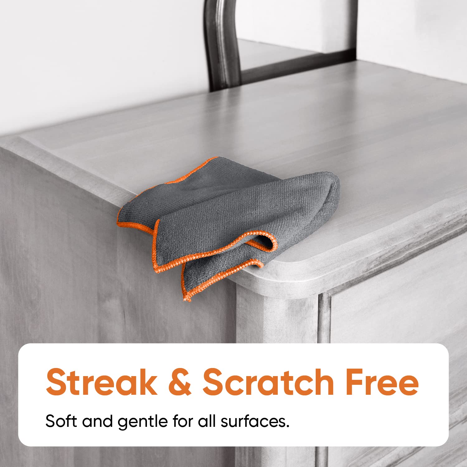 Superior Grey Microfiber Cleaning Cloths - 16x16 Inch Lint-Free, Washable & Reusable - Streak-Free Cleaning for Cars, Kitchen, Bathroom & Home - No Detergents Needed - Scratch-Free Miracle Cloths (12 Pack) - Perfect for Car Detailing, Glass Cleaning & Household Chores