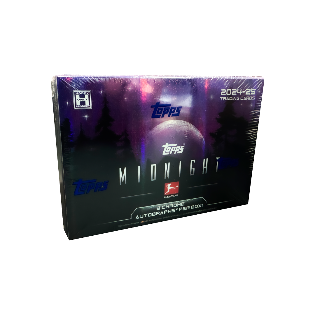 Topps Bundesliga Midnight Soccer 24/25 Hobby Box - Premium German Football Trading Cards Collection - Perfect for Collectors, Fantasy Leagues & Gift Giving