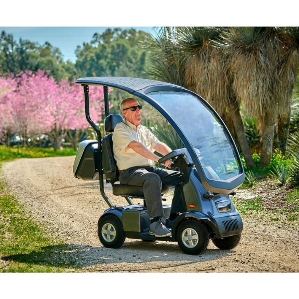 AFIKIM Afiscooter C4 Mobility Scooter with Hard Top Canopy - Weather Protection for Outdoor Use in Parks, Shopping & Neighborhoods