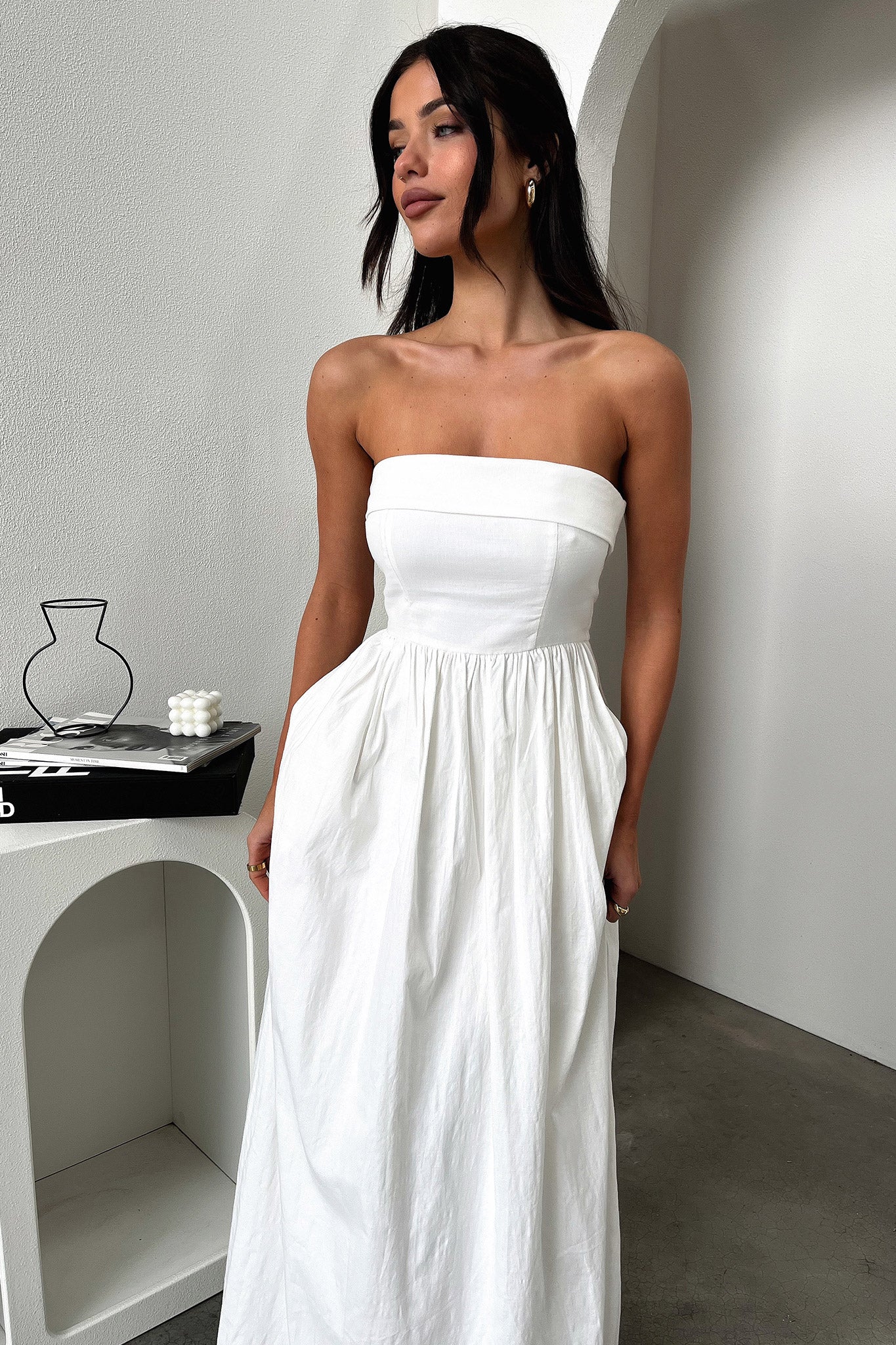 Cornell Maxi Dress for Women - Elegant White Summer Long Dress for Beach, Vacation & Casual Wear